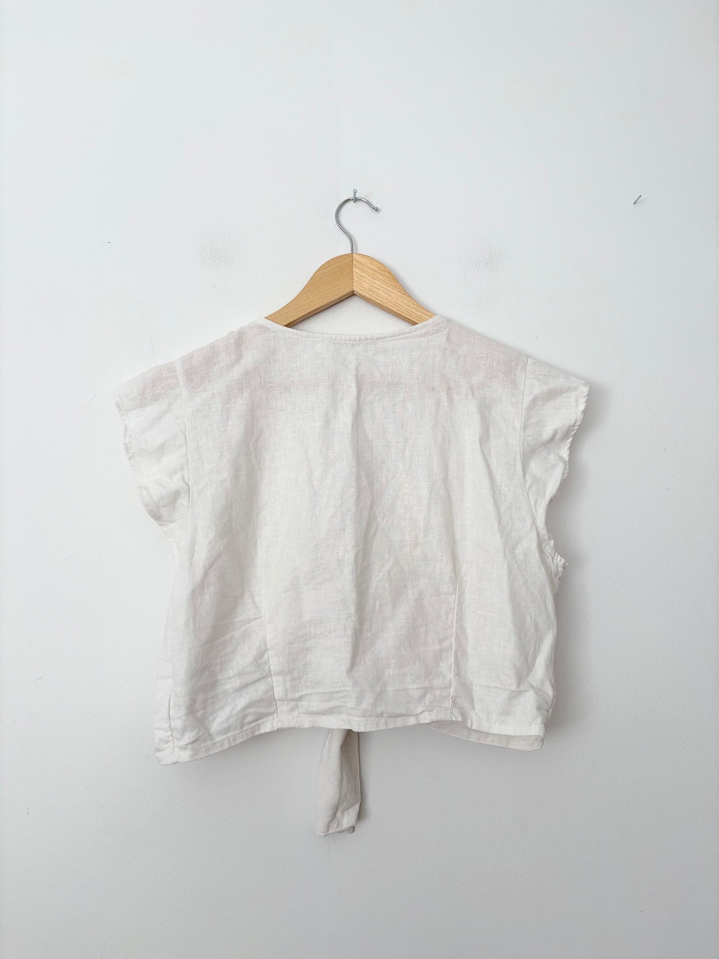 Abercrombie & Fitch linen tie front top M/L