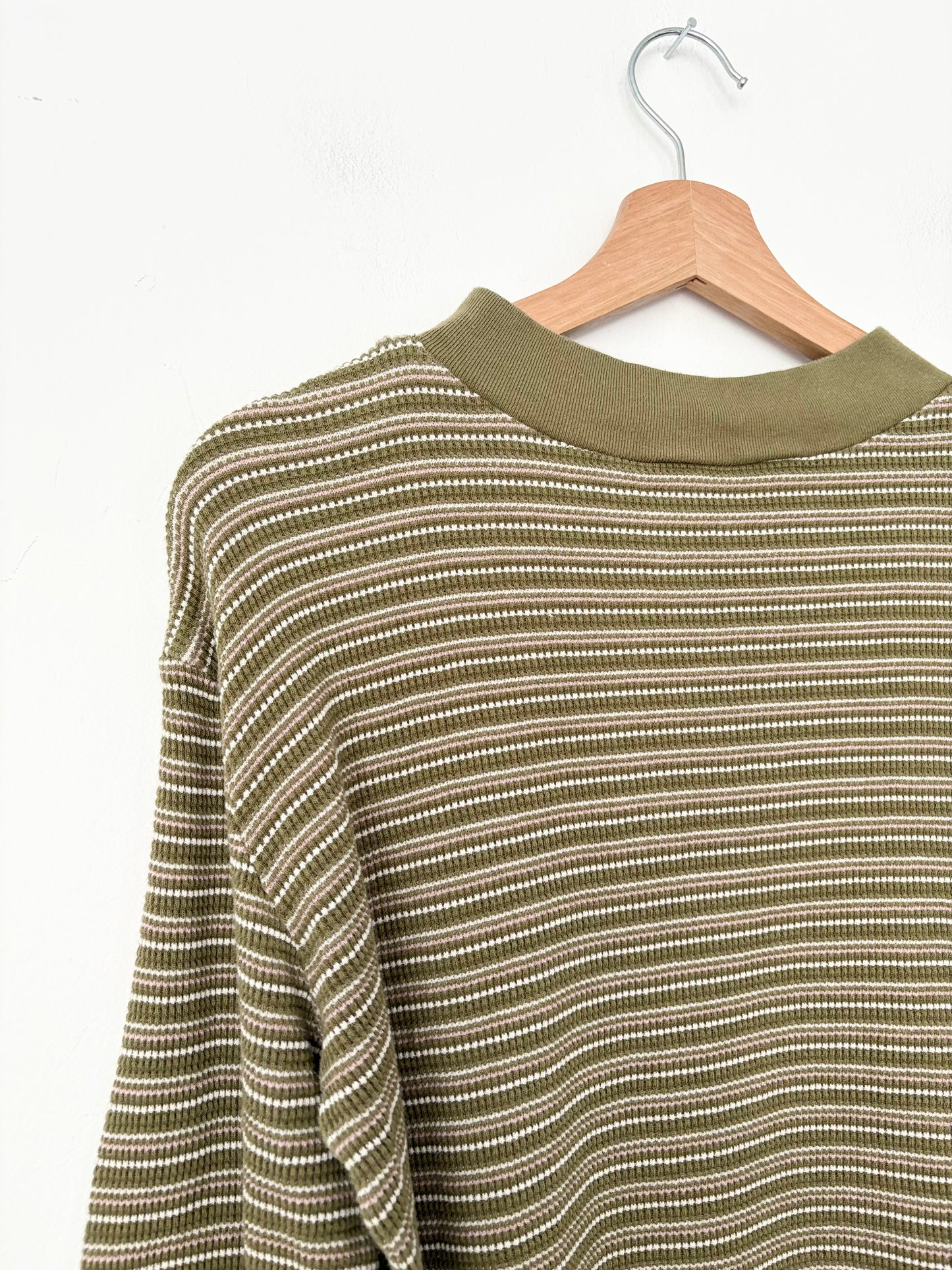 Madewell mockneck waffle sweatshirt Small