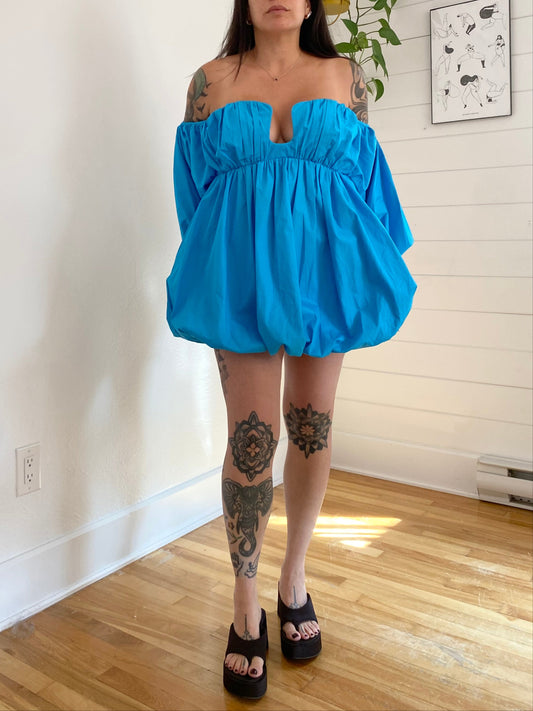 ASOS cotton ruched bandeau mini dress Medium