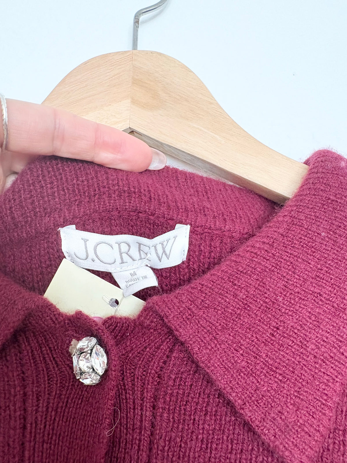 J.Crew Milano stitch wool cardigan Medium