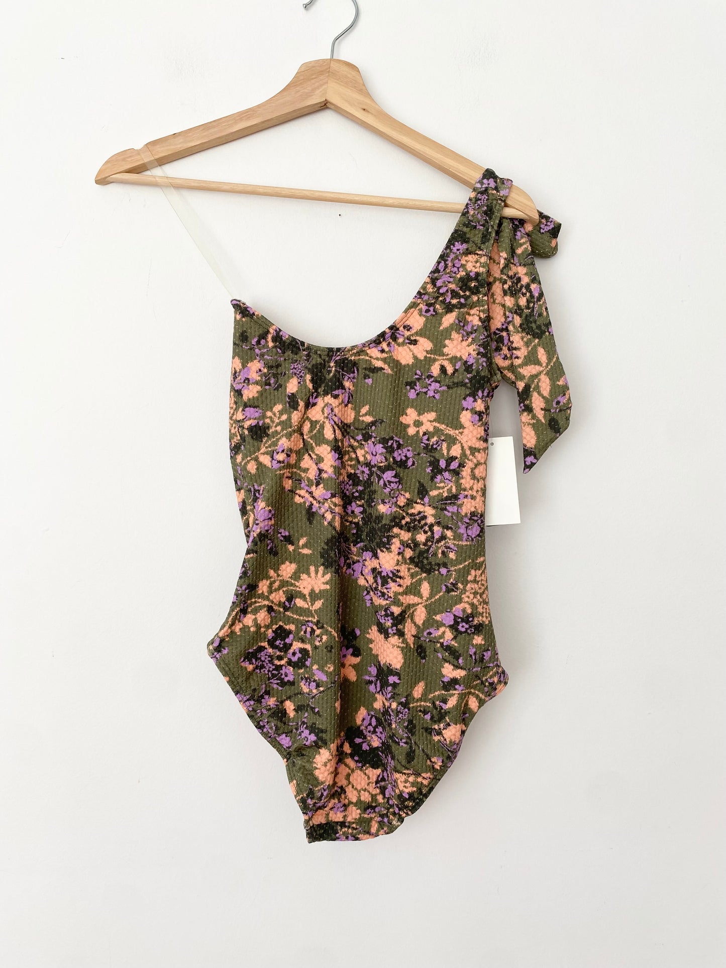 Shosanna one piece shoulder tie swimsuit Small