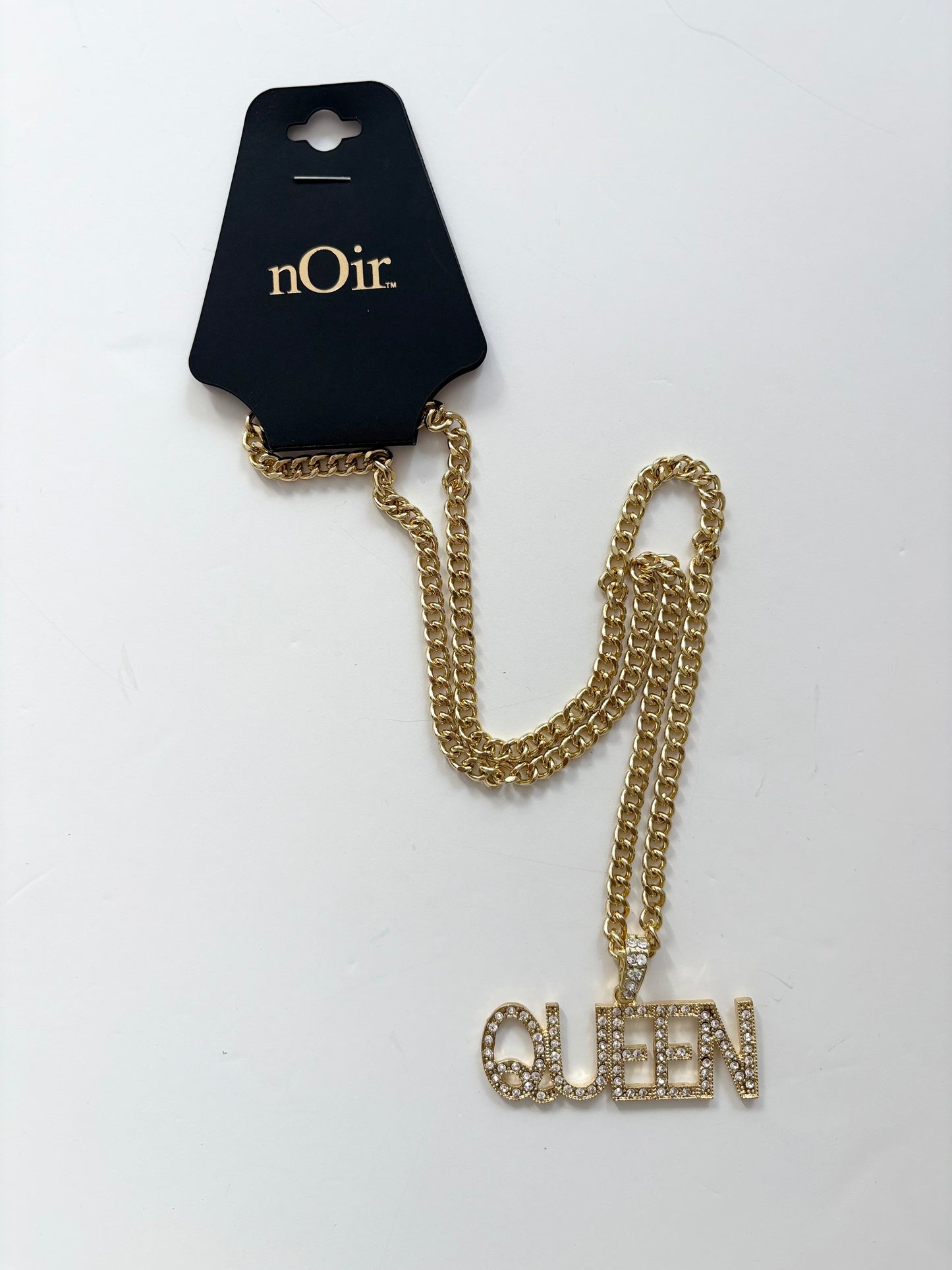 Noir NYC queen gold plated necklace