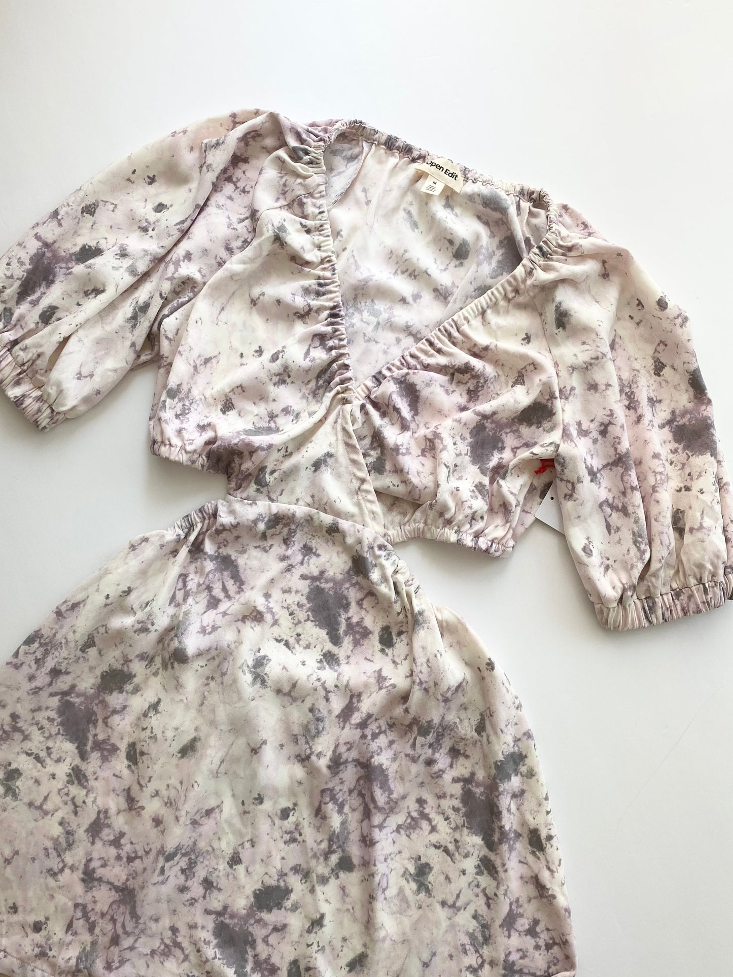 Open Edit cut-out puff sleeve dress Medium
