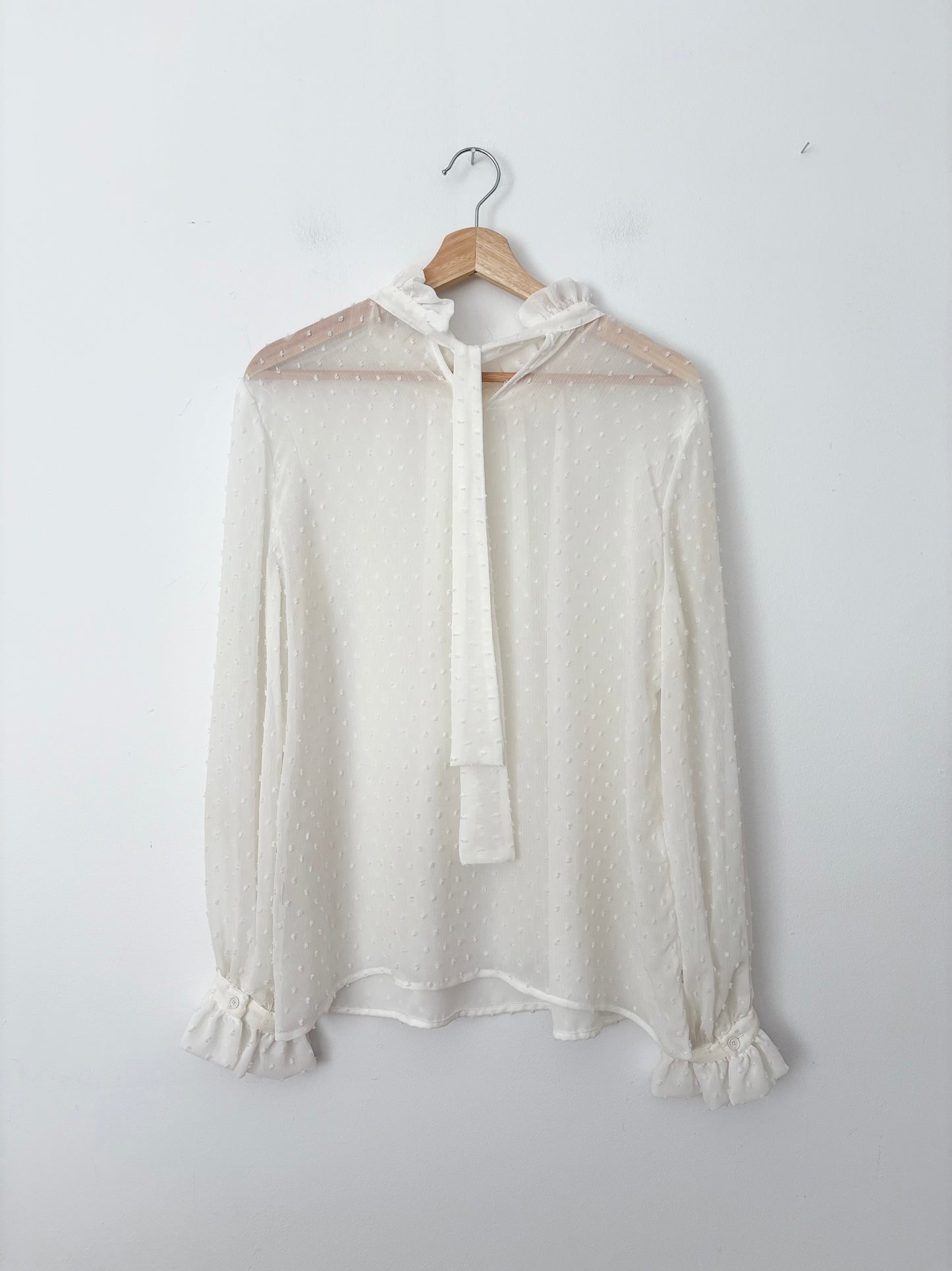 Claudie Pierlot victorian collar sheer blouse Medium