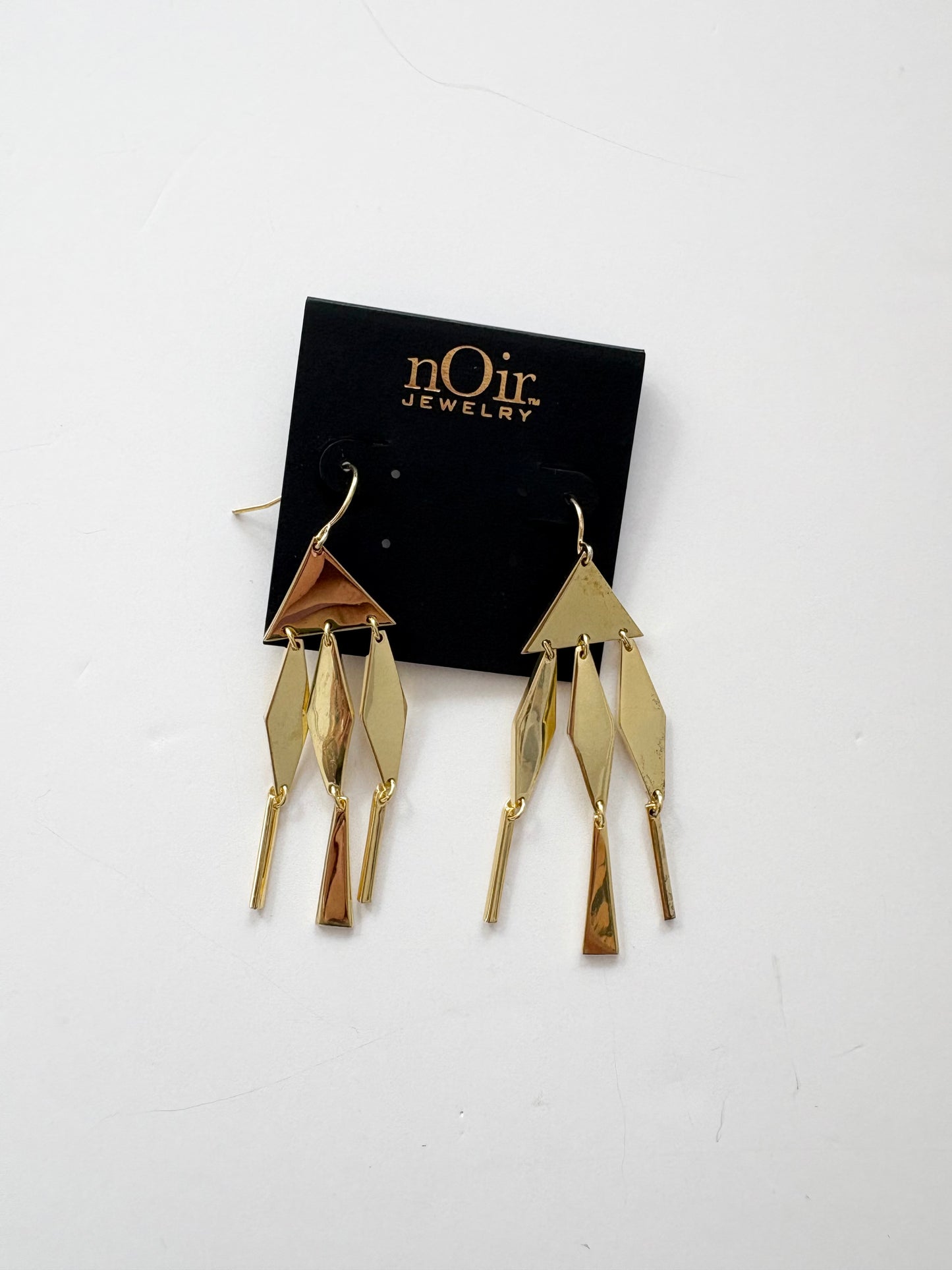Noir NYC Edifice gold plated earrings