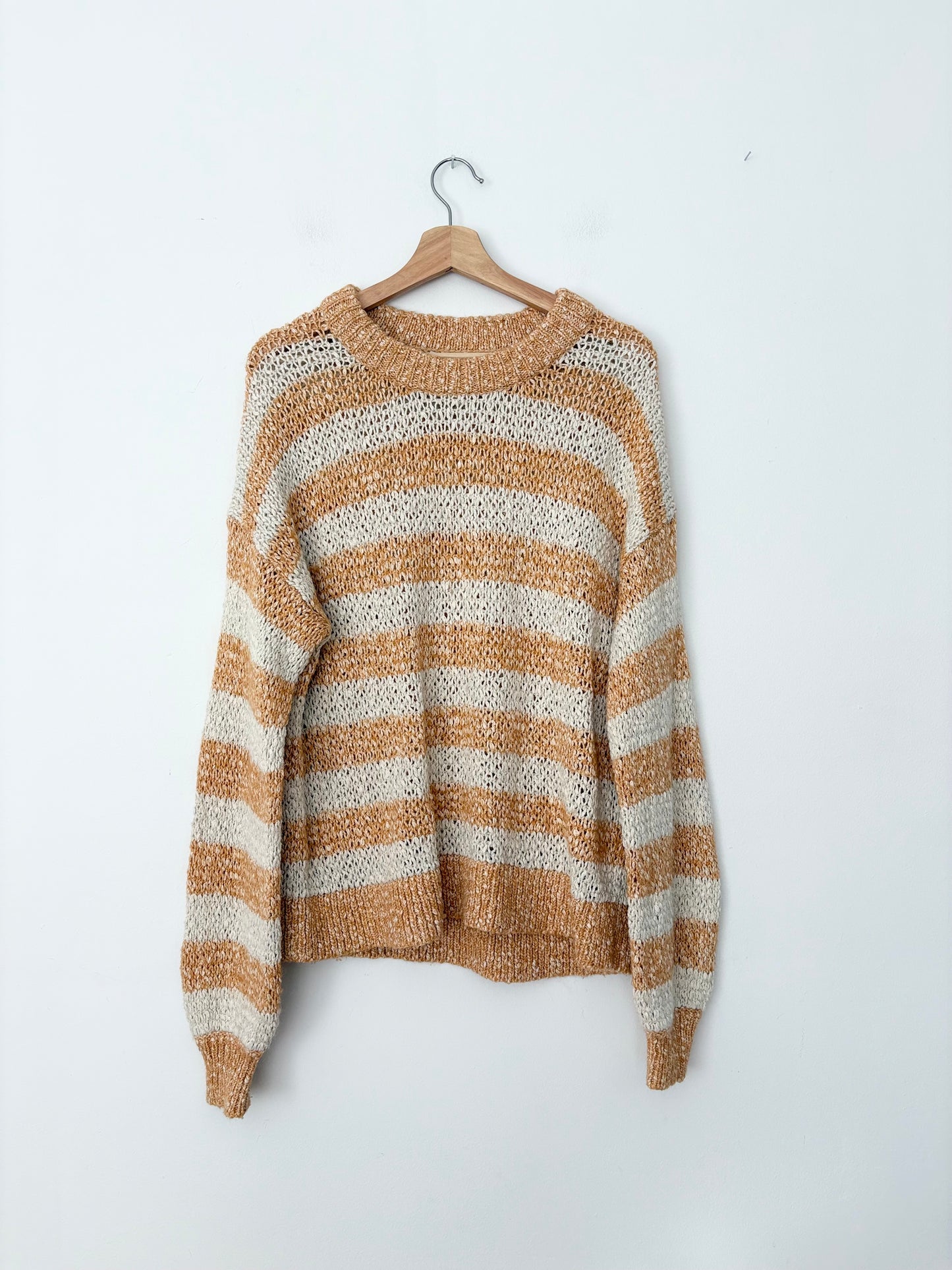 Madewell Baez pullover sweater in stripe Medium
