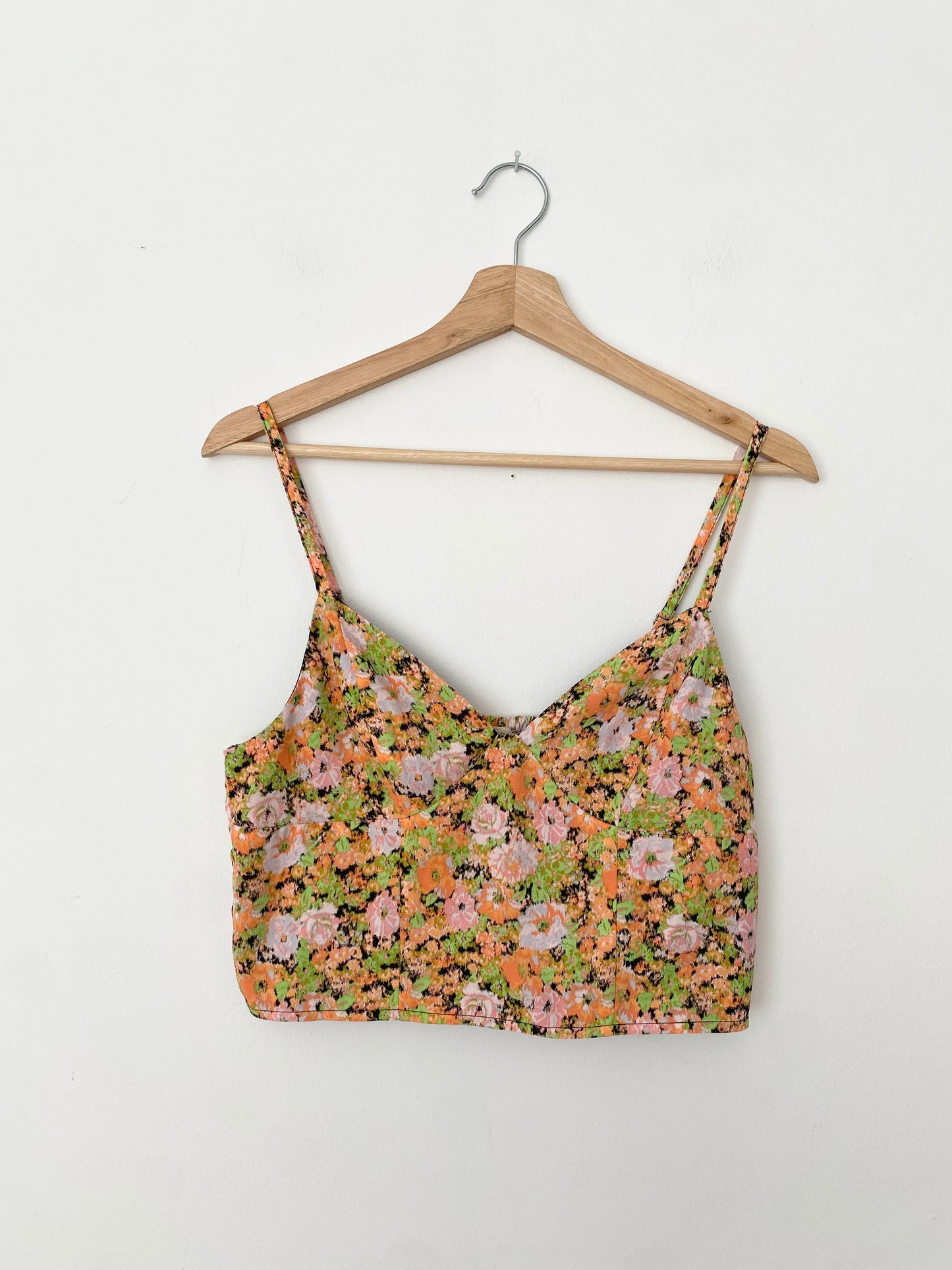 Open edit floral bustier top Medium