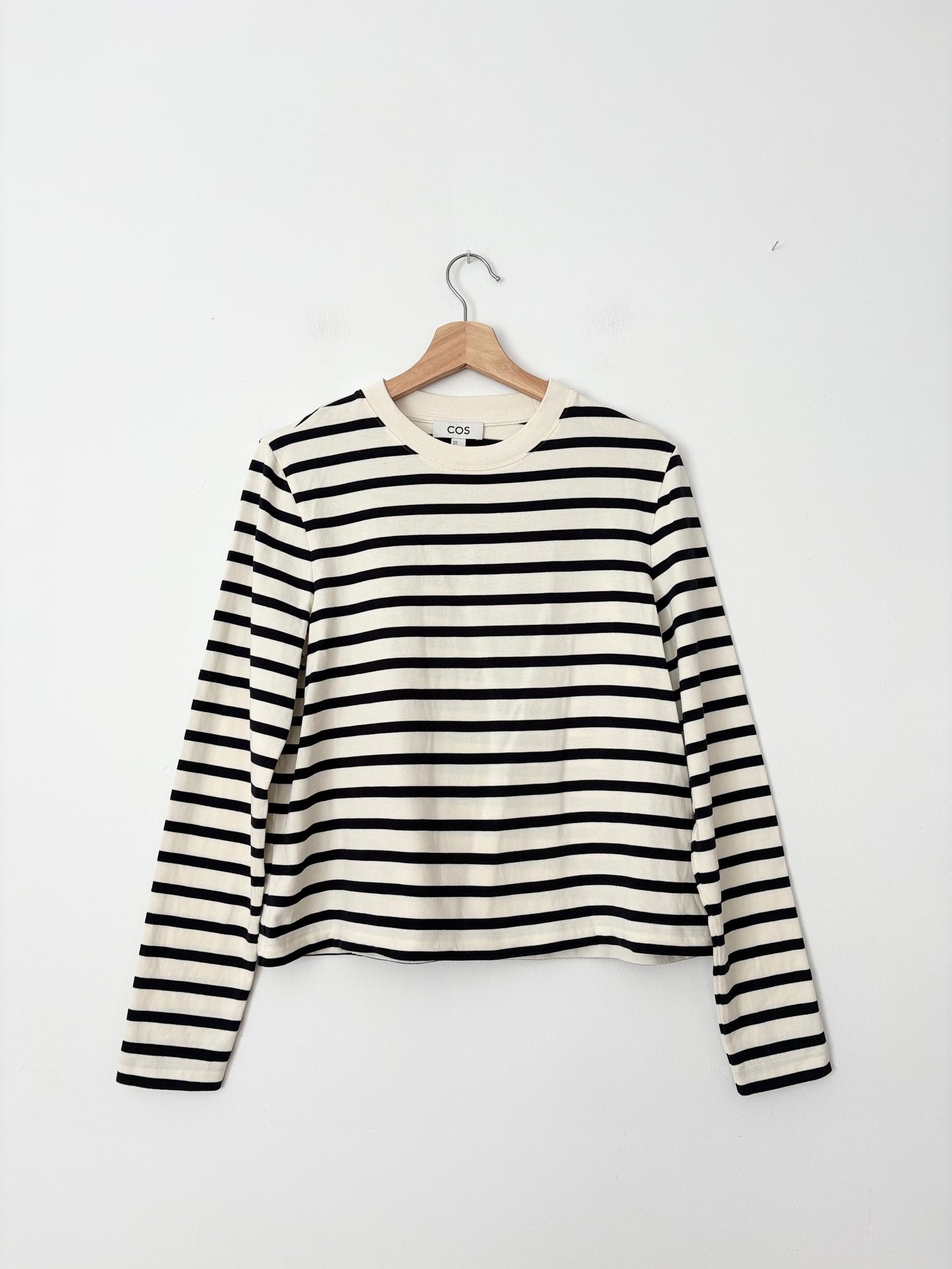 COS heavyweight cotton stripe LS tee Medium