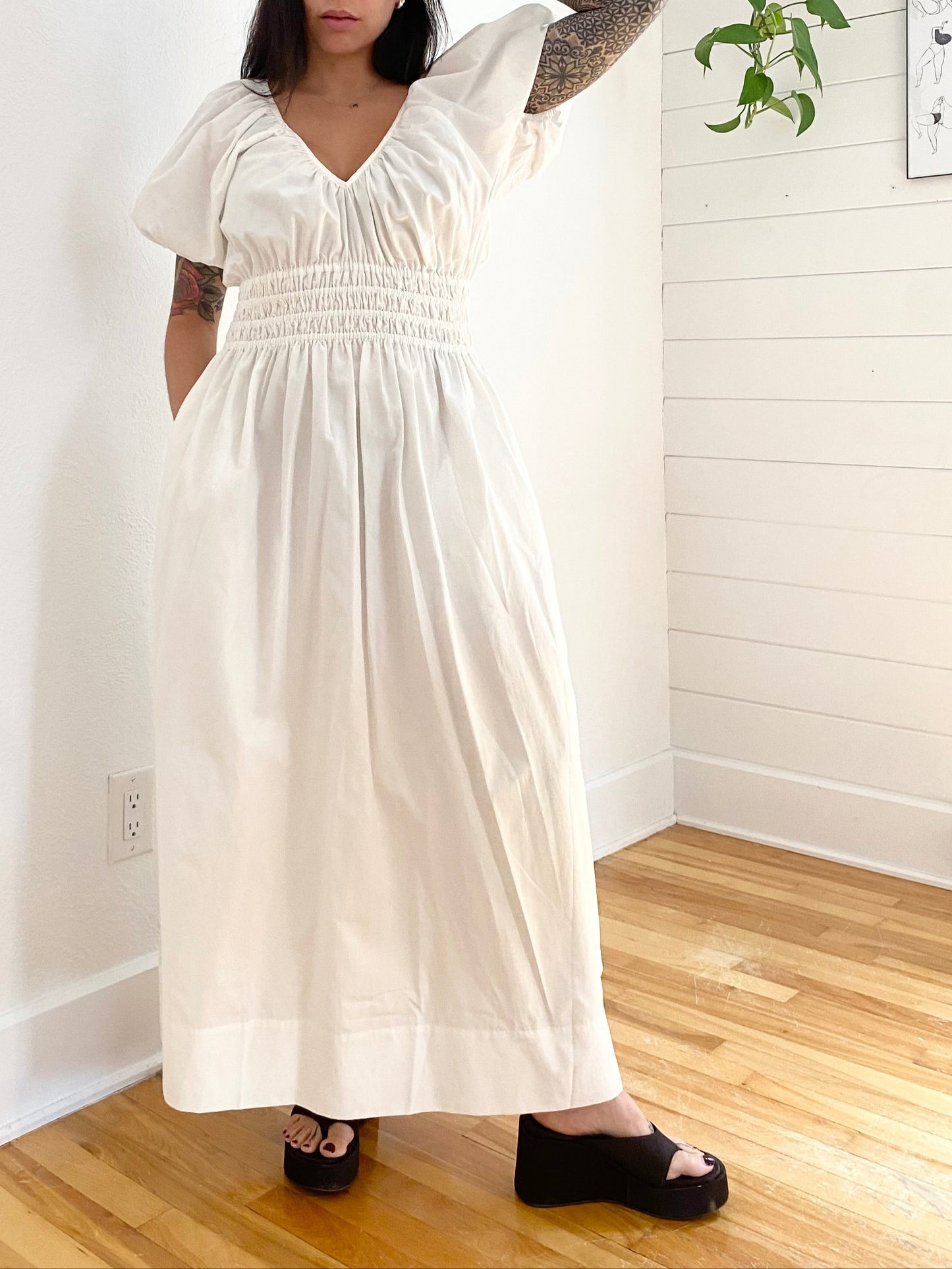 Faithfull the brand silk blend Teatro midi dress L/XL