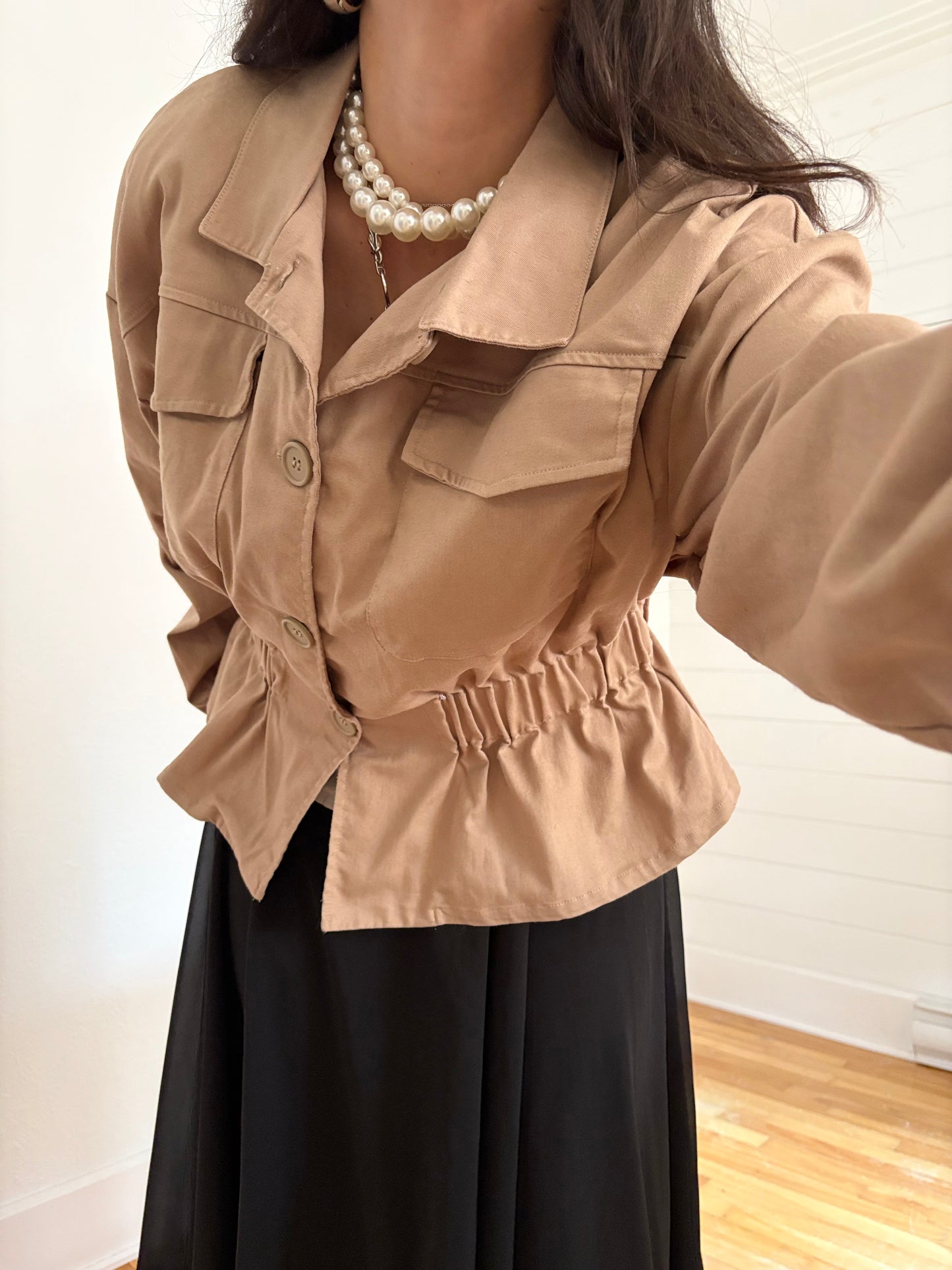 Veste en jean cintrée à taille Melloday XL