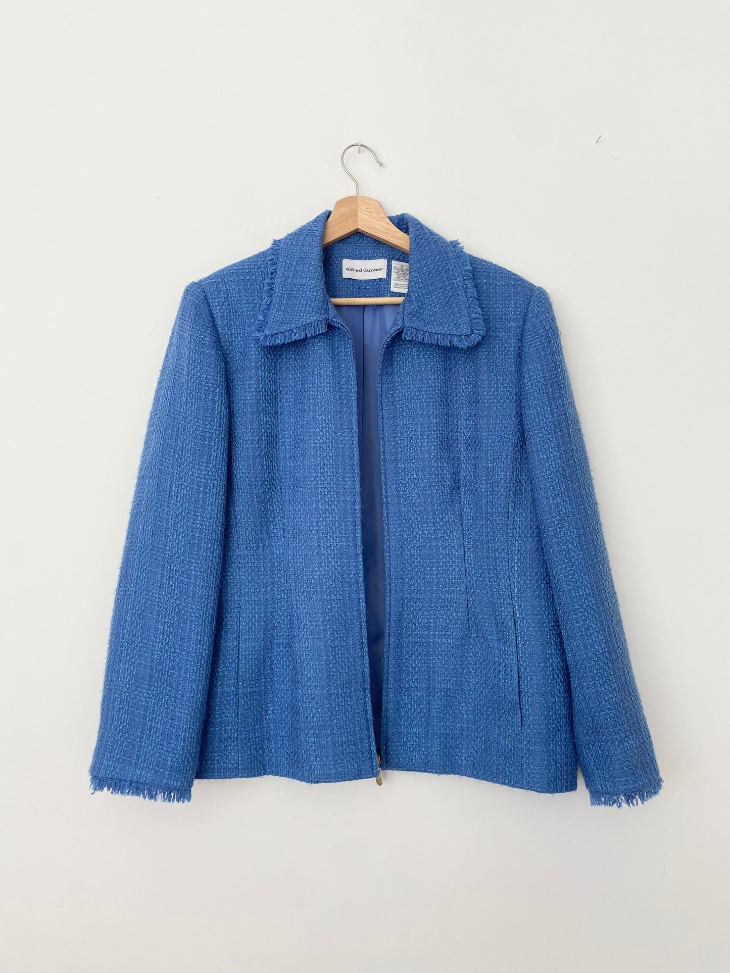 Blazer zippé en tweed vintage Large