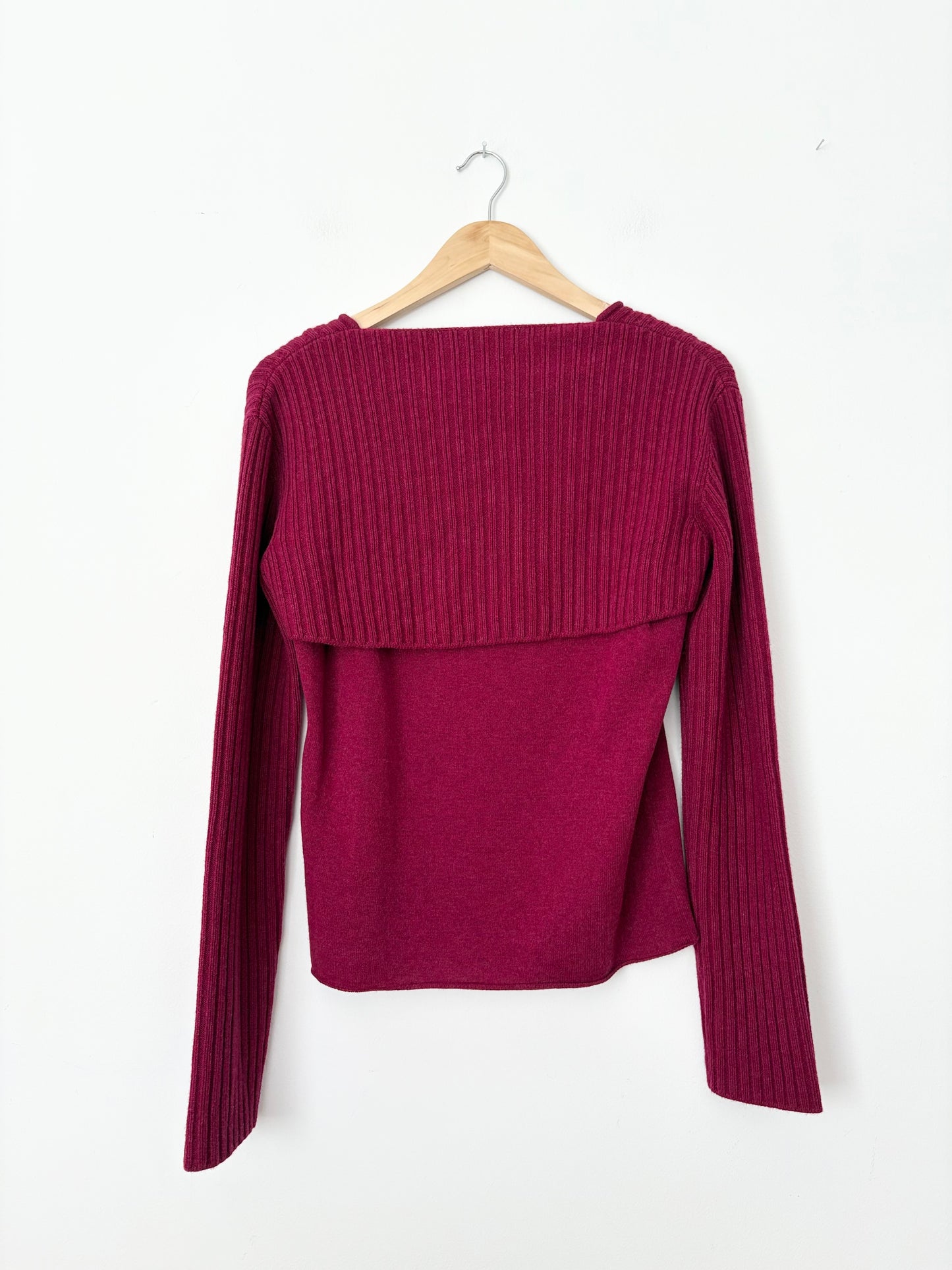 Marina Moscone cashmere two tier twisted sweater Large