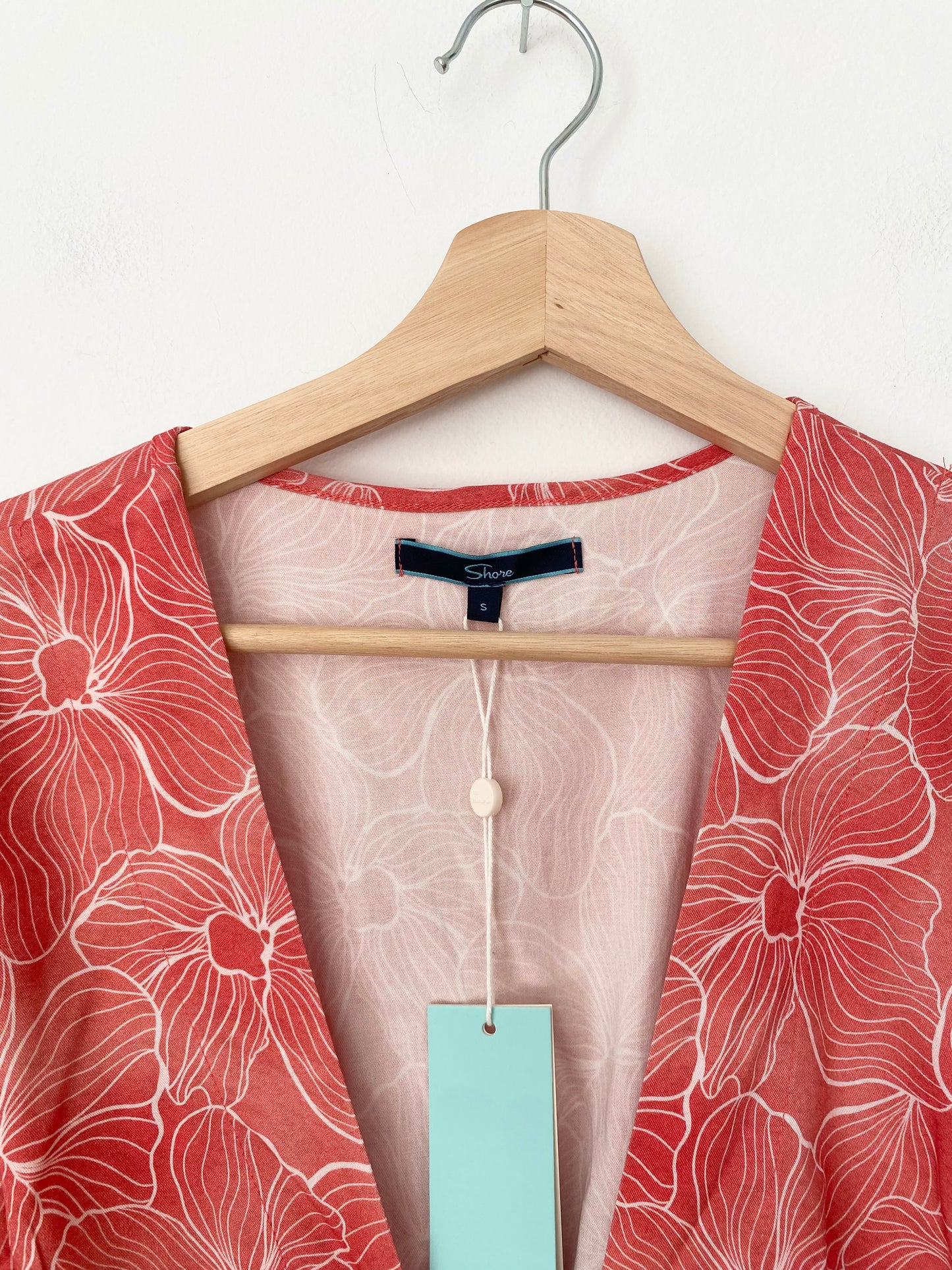 Robe midi dos nu SHORE à fleurs corail *Plusieurs tailles*