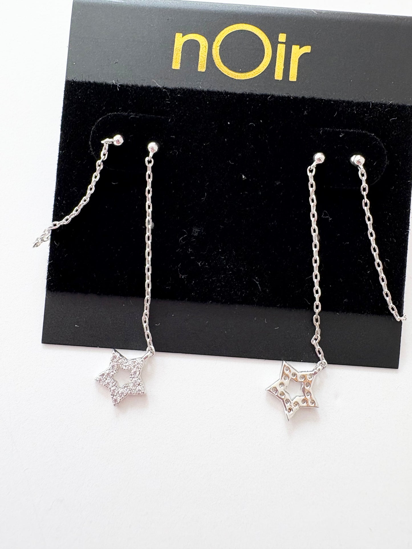 Noir NYC star swinger double earrings