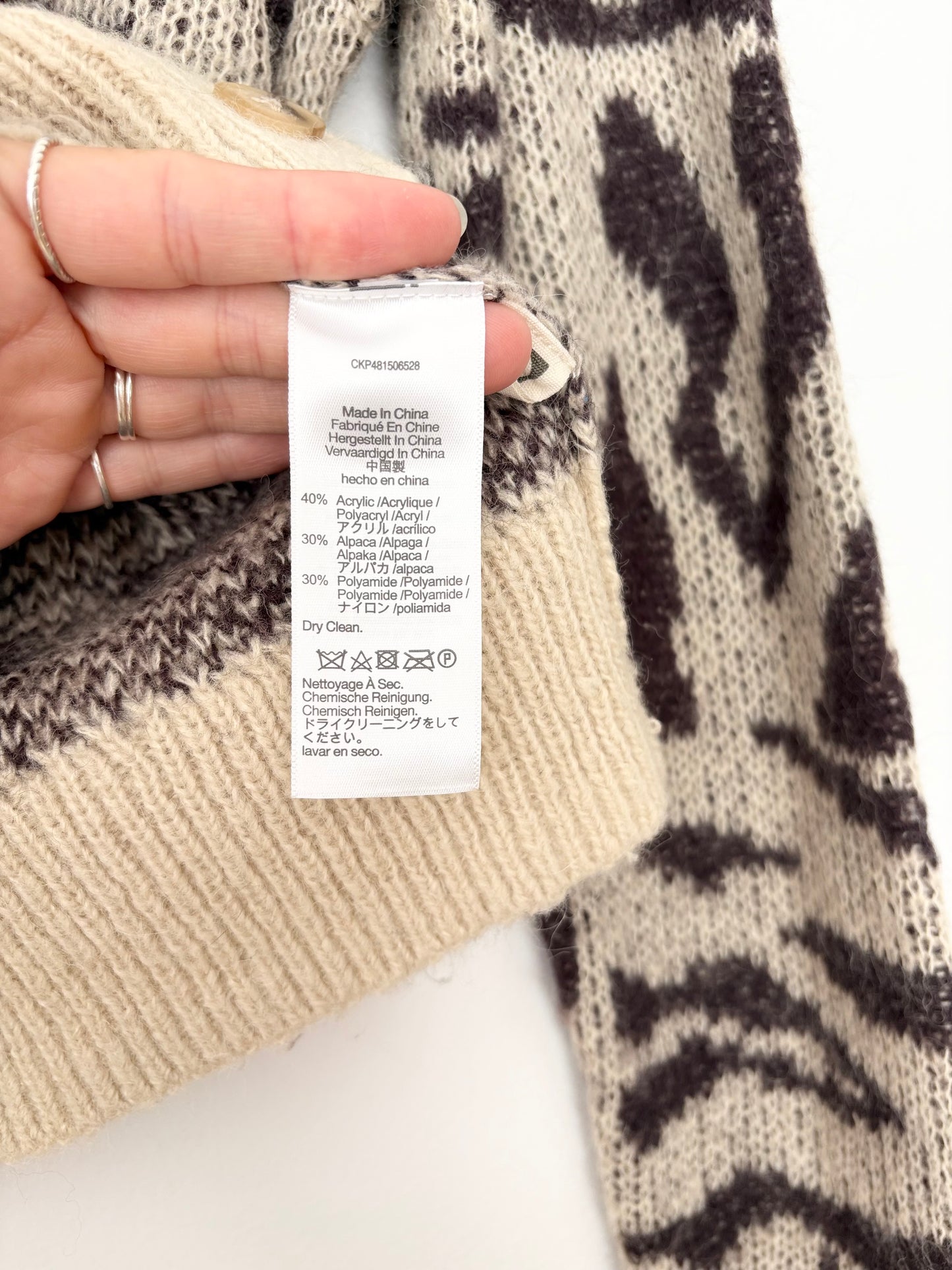 Madewell alpaca blend animal print cardigan Small