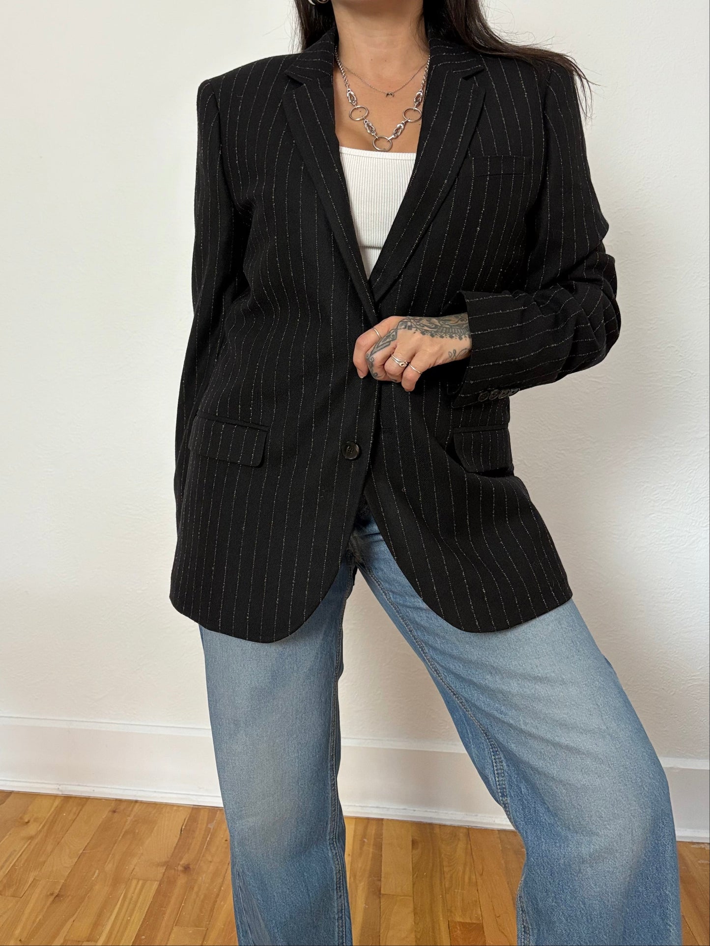 The kooples wool blend stripe blazer Large