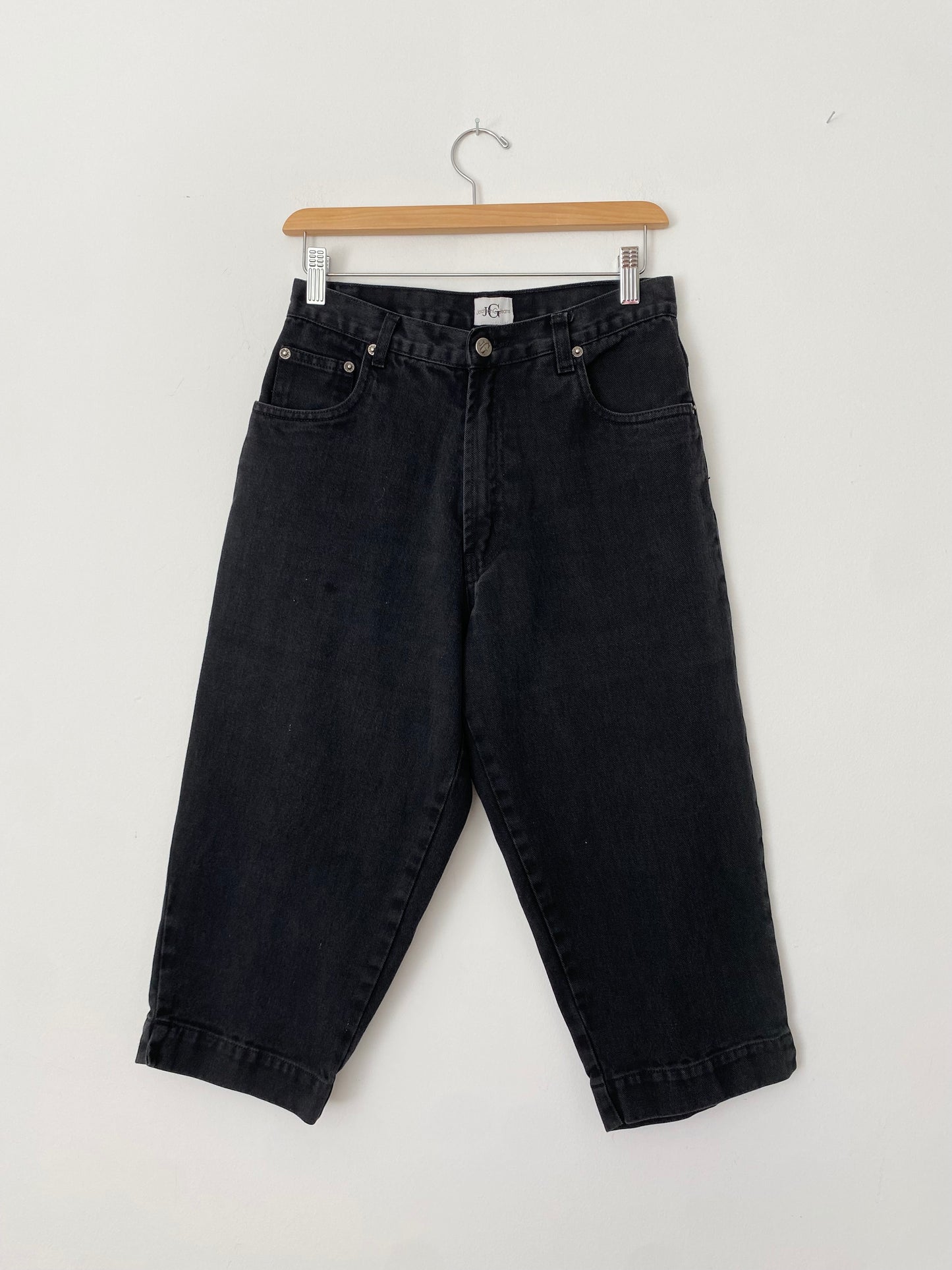Capri en jean noir vintage W27