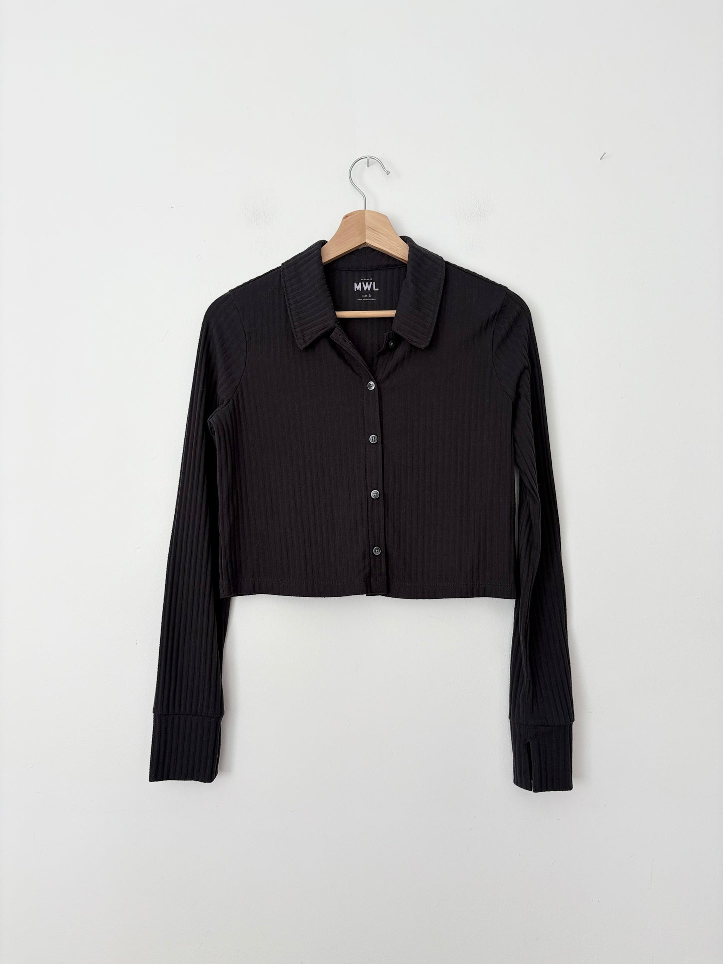 Madewell brushed rib crop cardigan Small
