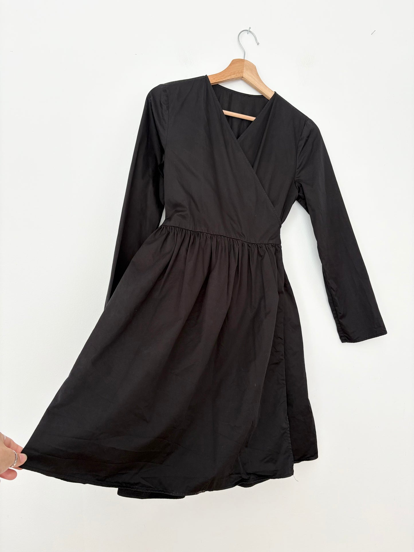 COS Pleated fold-over dress S/M