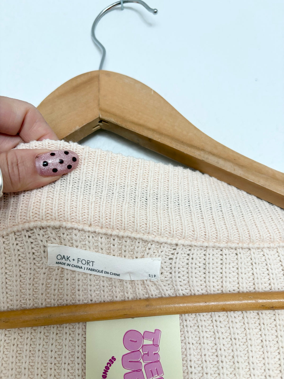 Oak + Fort varsity crop cardigan Small