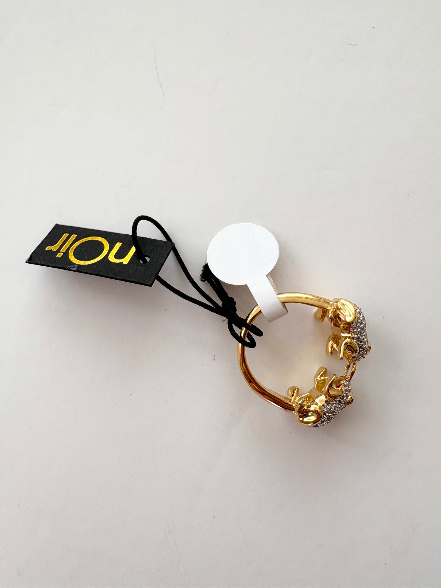 Noir NYC gold plated kissing frog ring