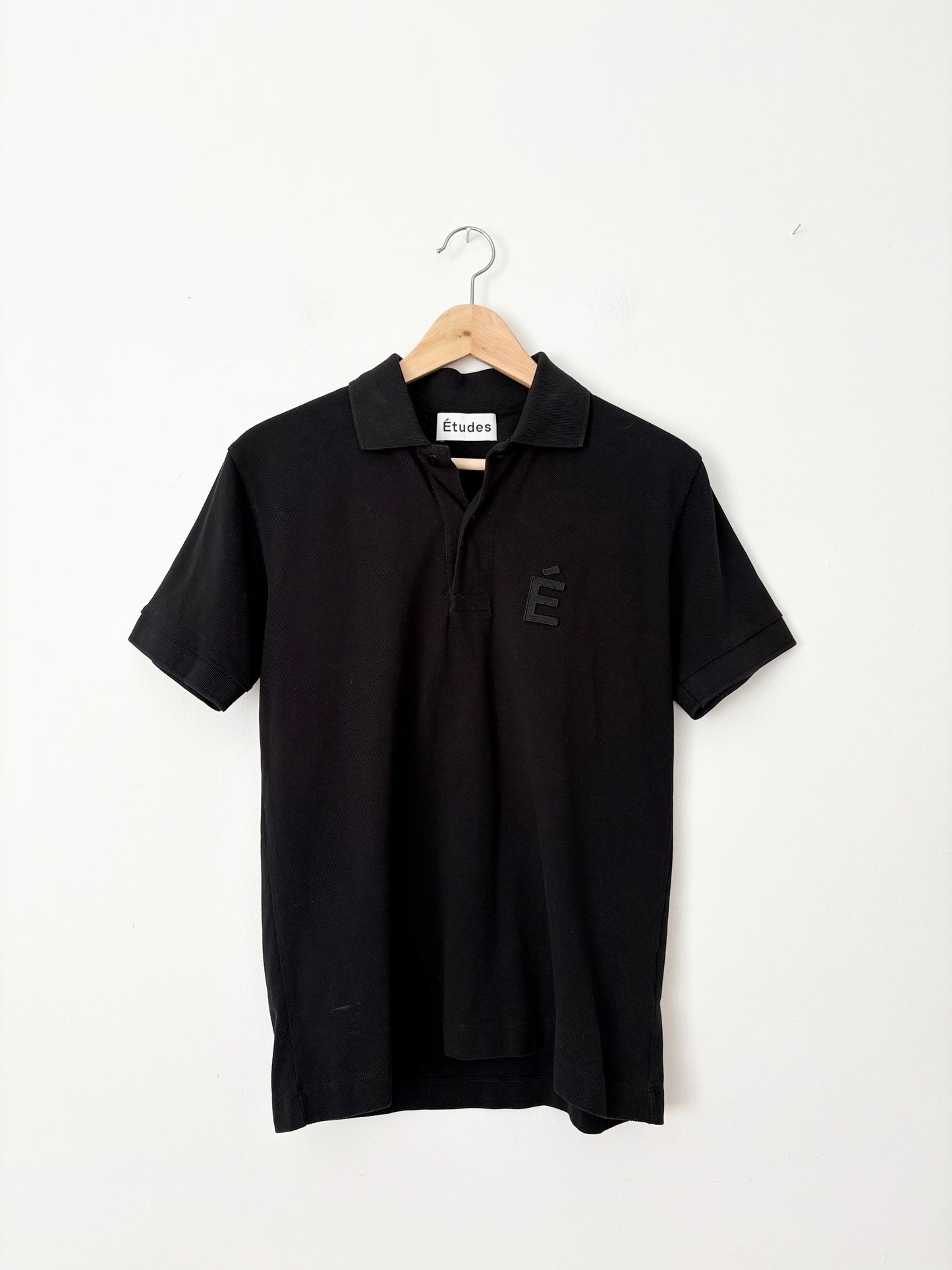 Études black patch polo shirt XS/S
