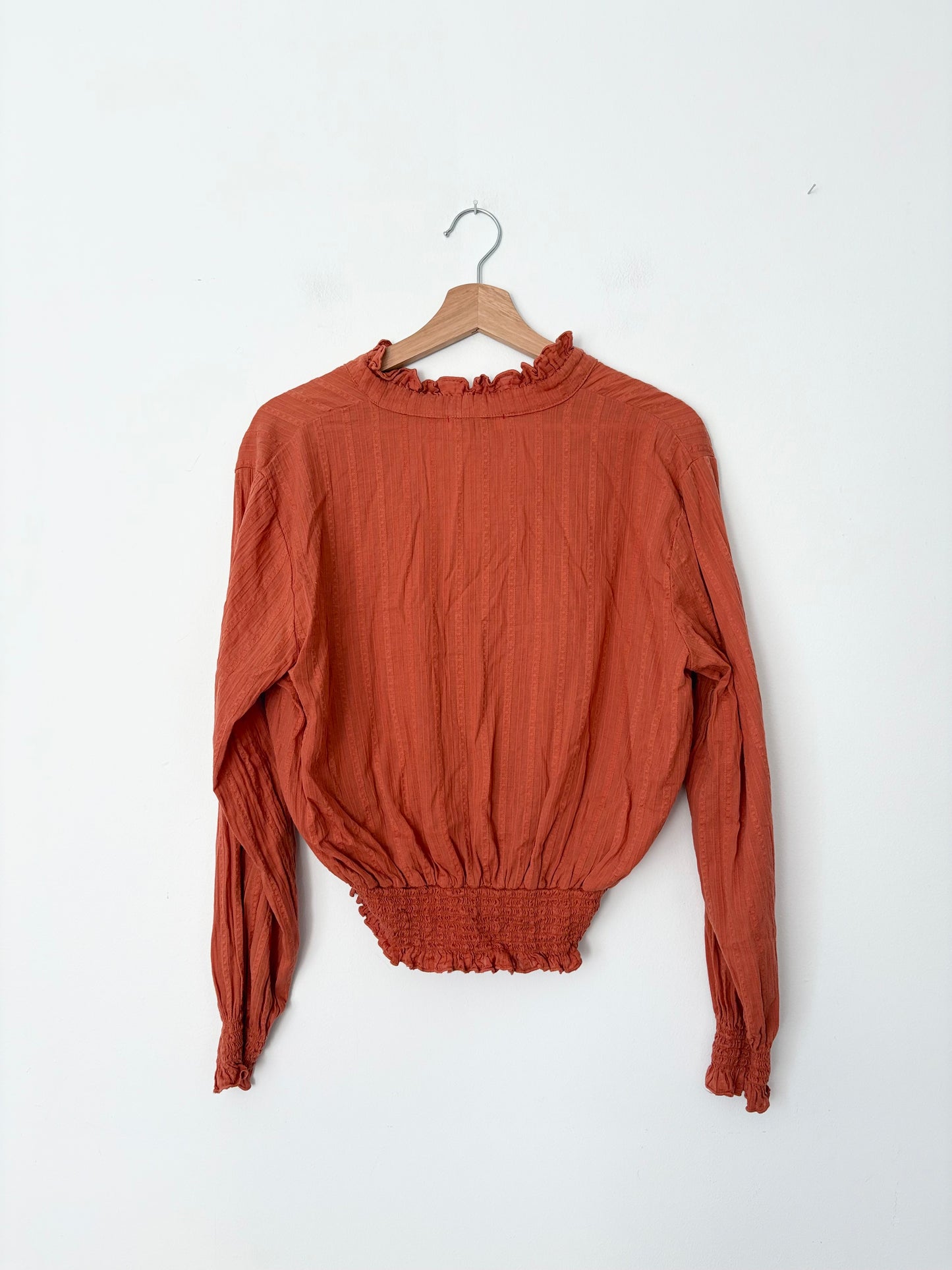 Stark X ruffle collar smocked blouse Small