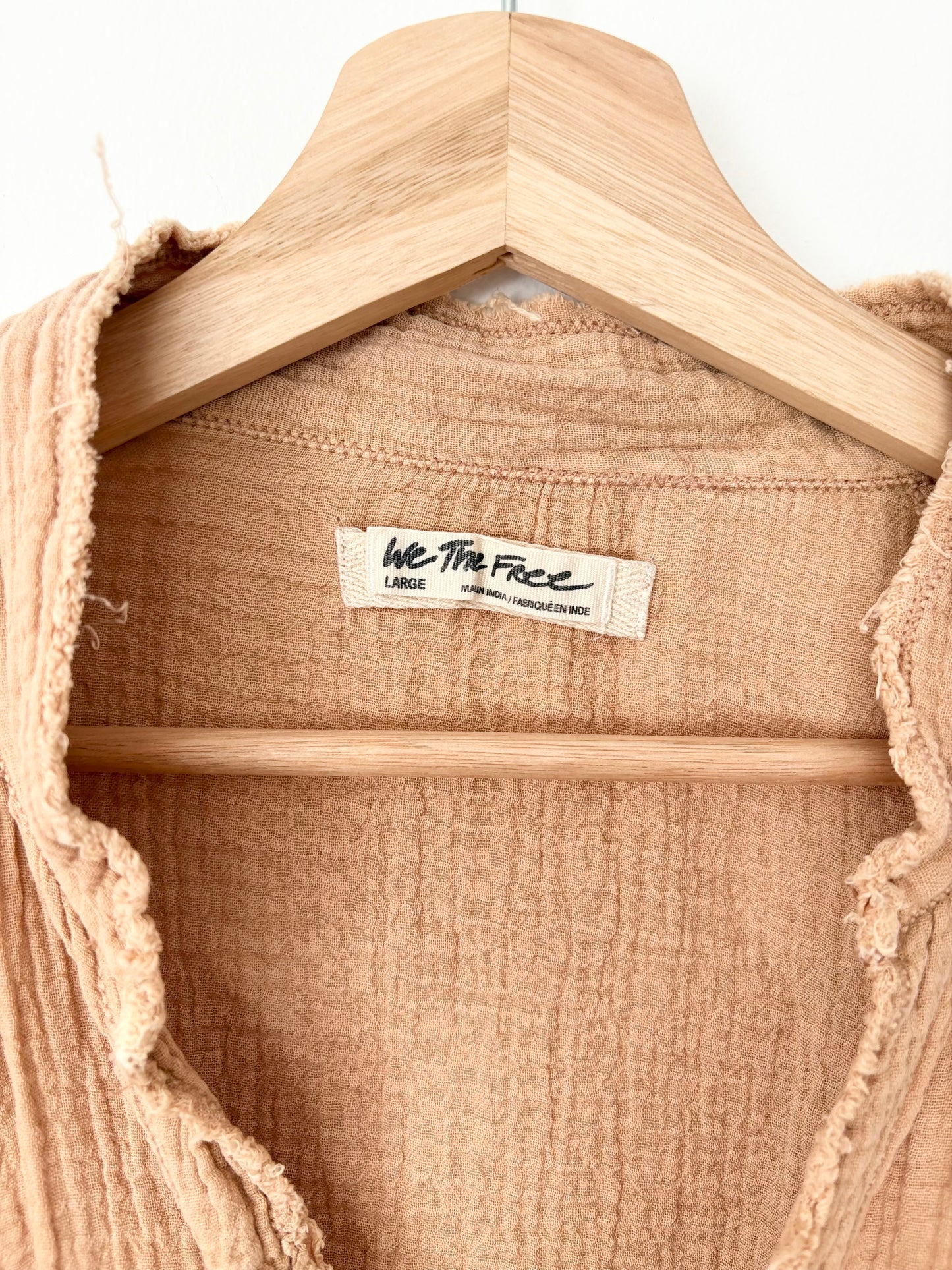 Free People summer daydream frayed button down L/XL
