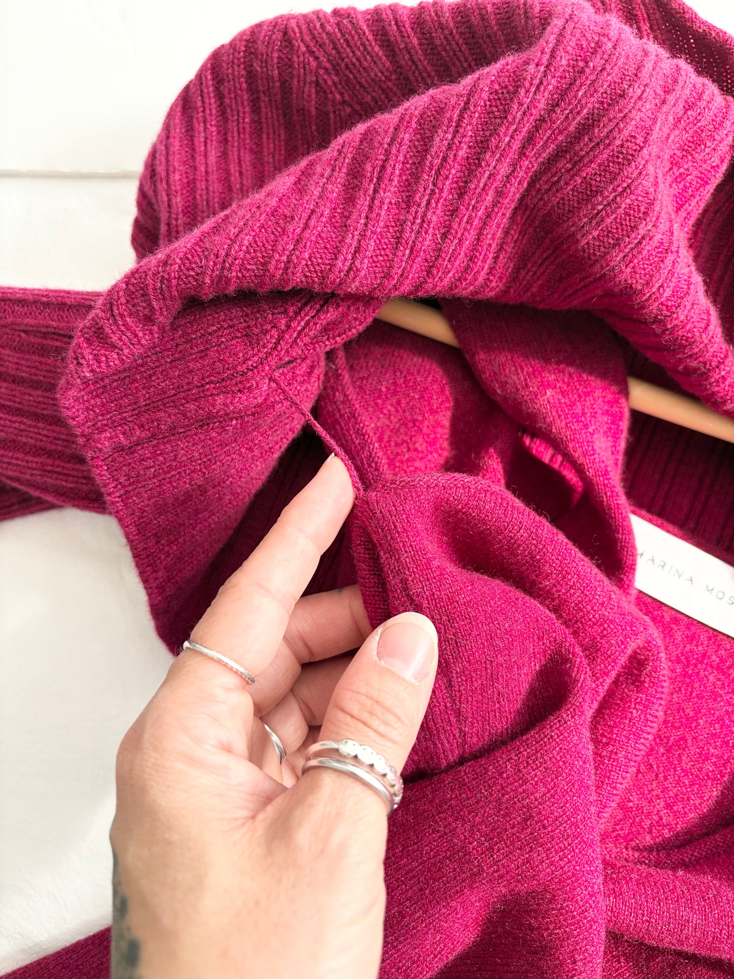 Marina Moscone cashmere two tier twisted sweater Large