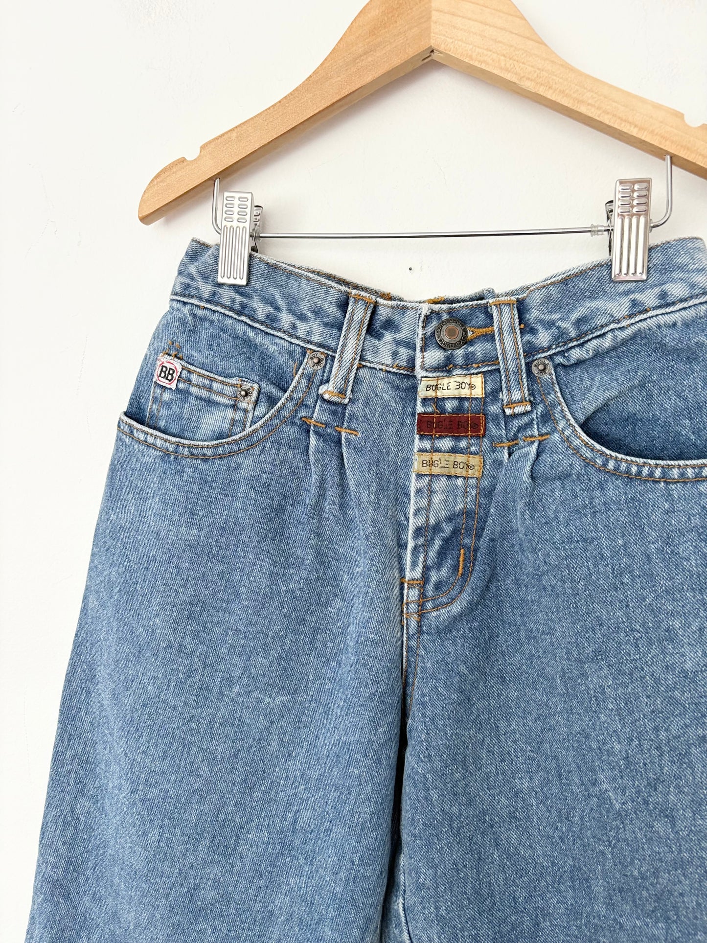 Vintage bugle boy patchwork tapered jeans 7Y