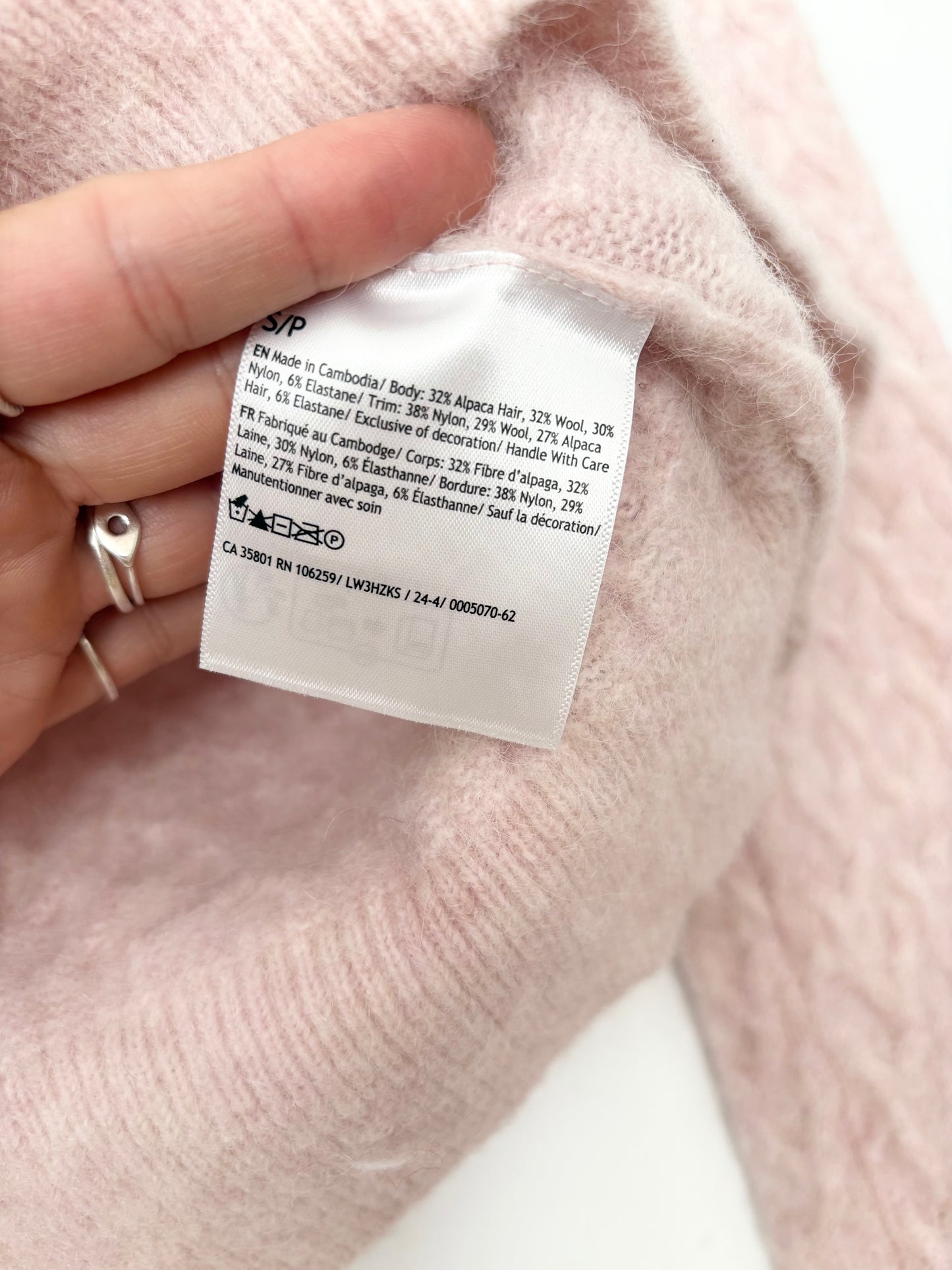 Lululemon alpaca wool-blend crosshatch sweater Small