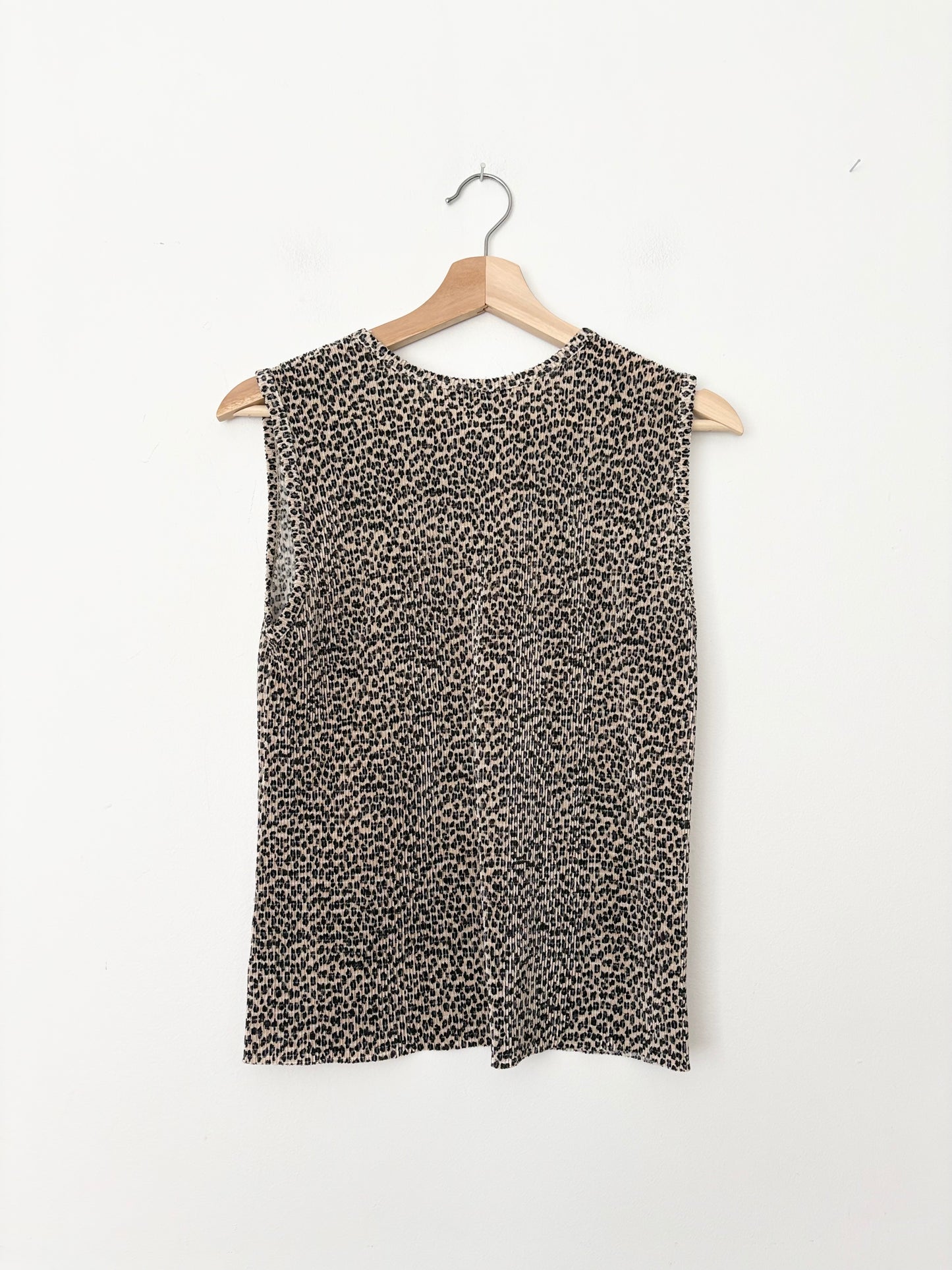 Vintage Plissé leopard tank top M/L