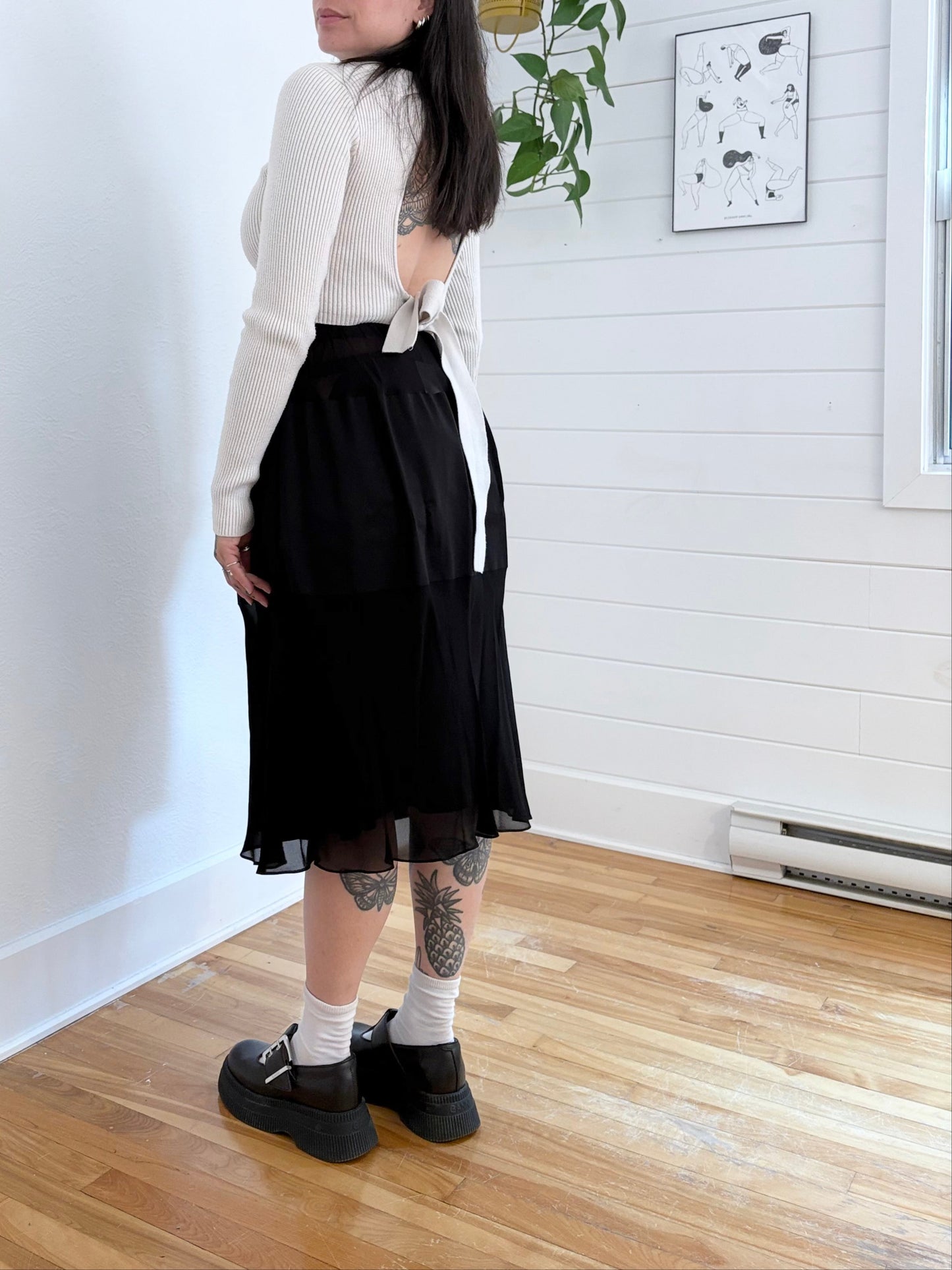 Marina Moscone mini bonded bias skirt Medium