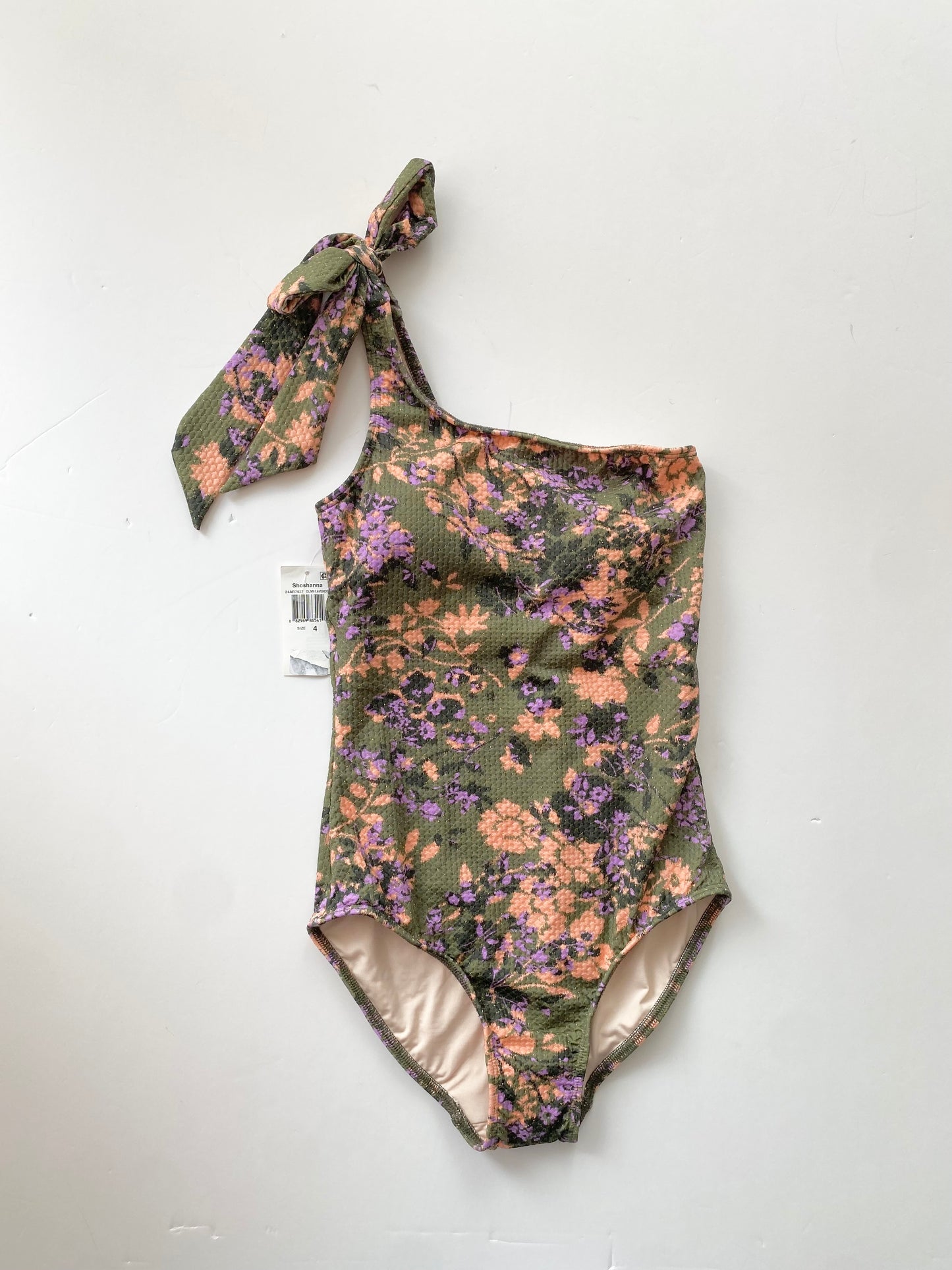 Shosanna one piece shoulder tie swimsuit Small