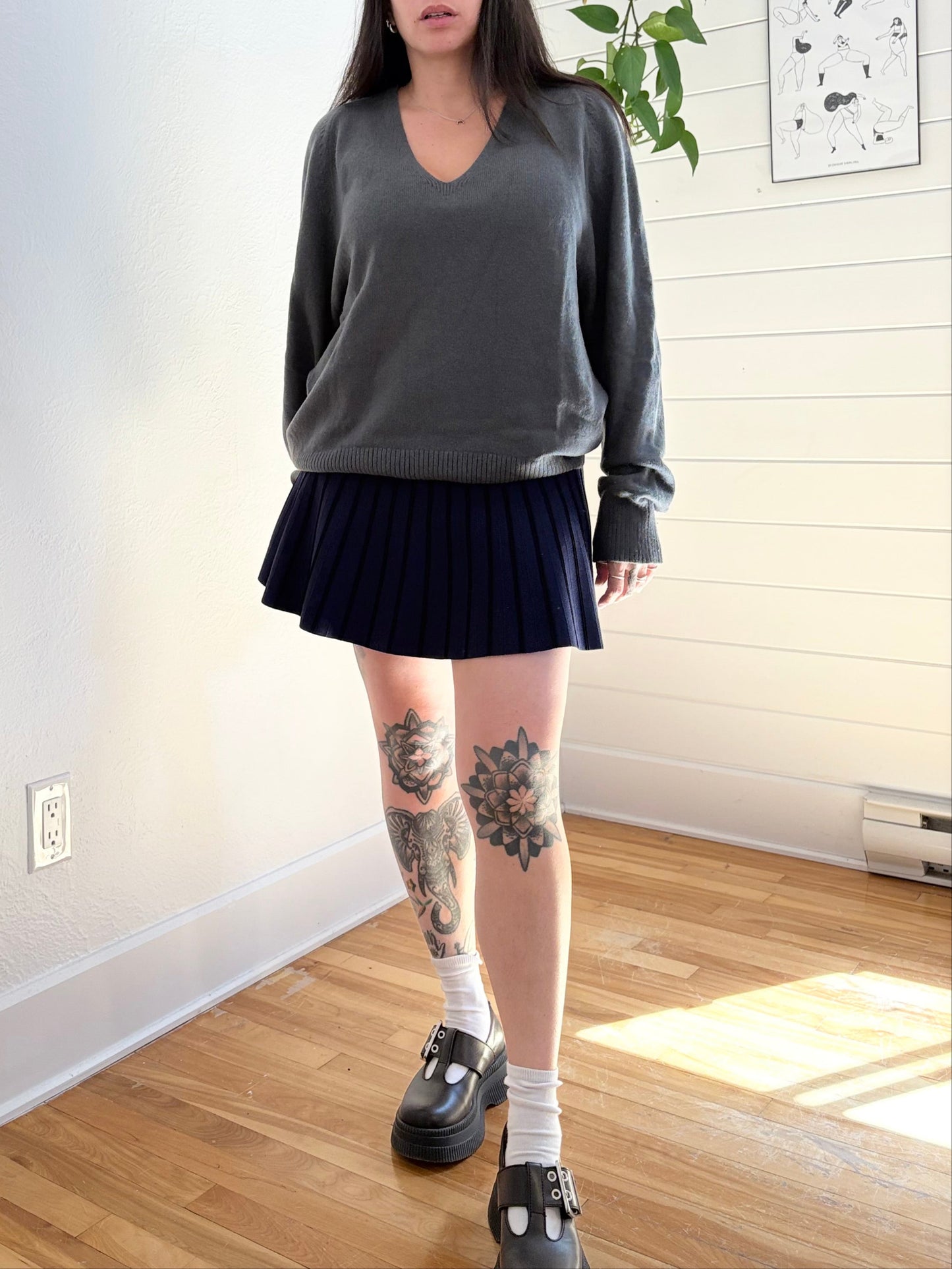Maje knit pleated skirt S/M