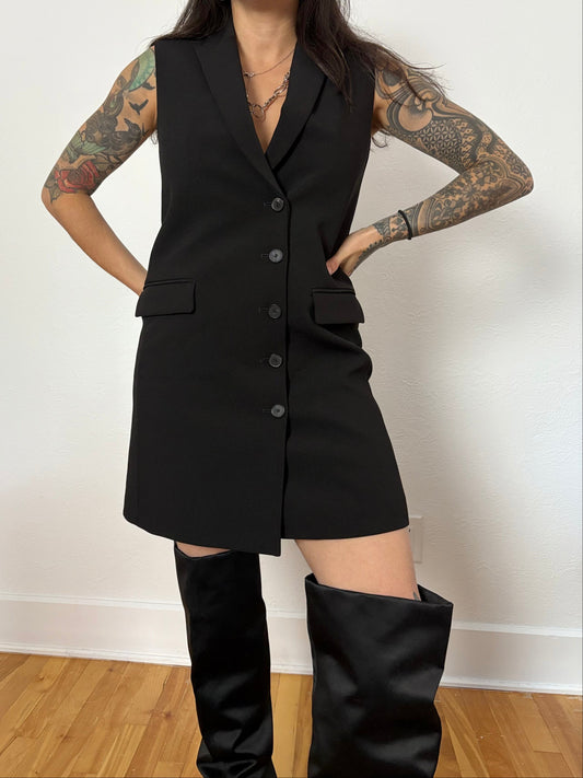 The kooples black crêpe mini blazer dress