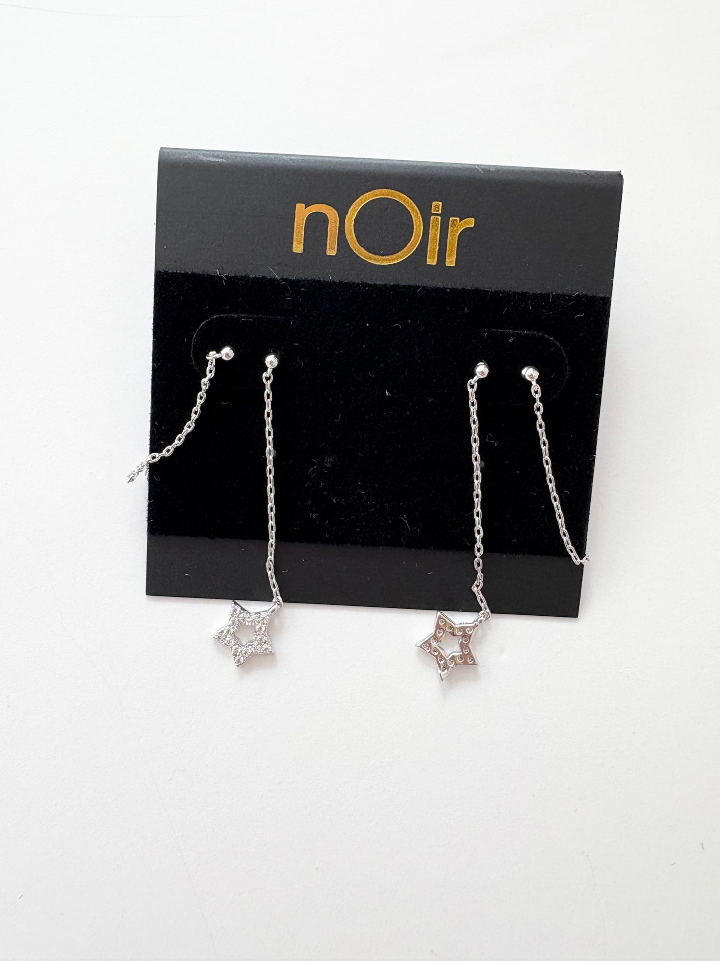 Noir NYC star swinger double earrings