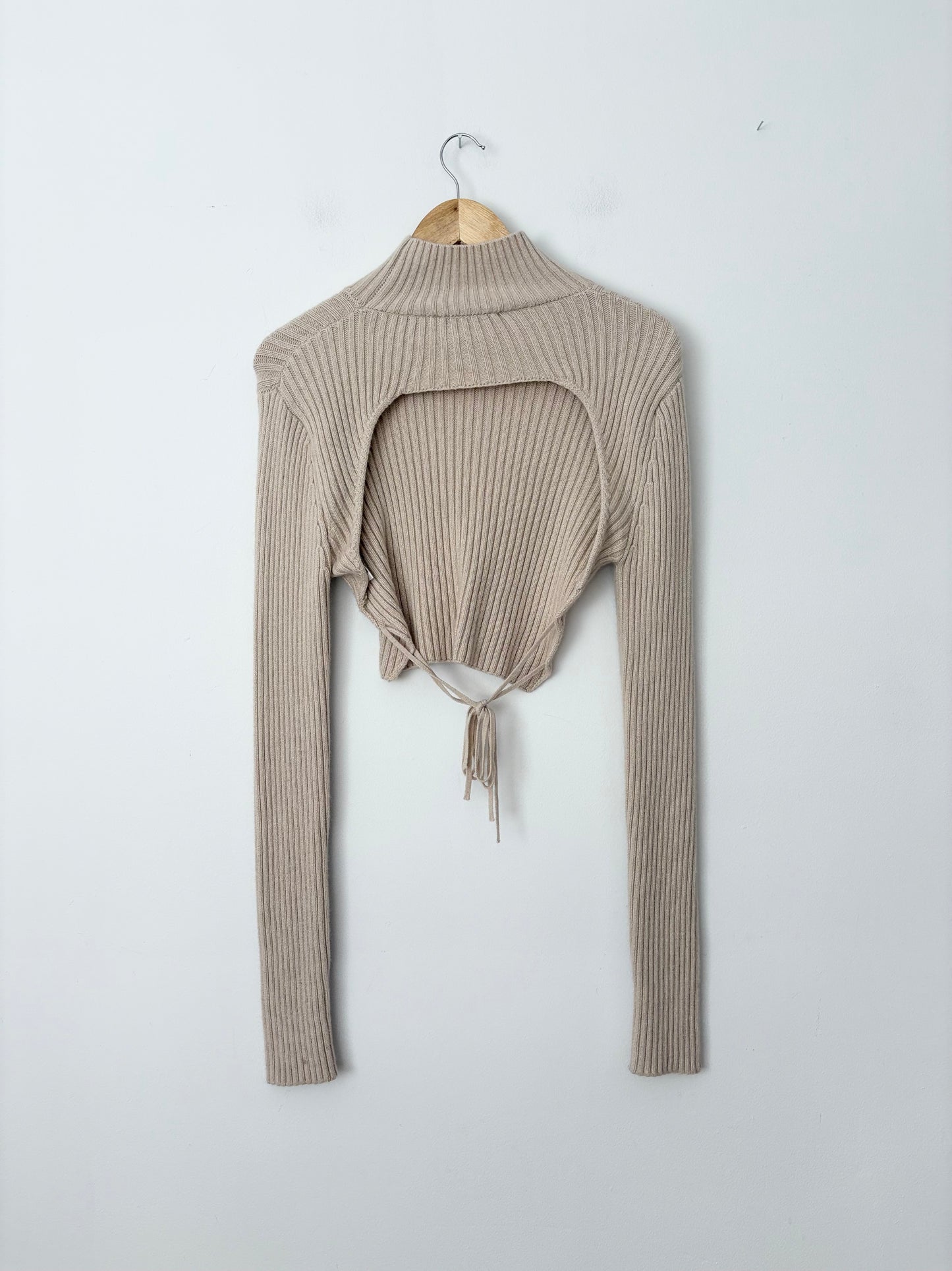 Guizio wool blend open back top Medium
