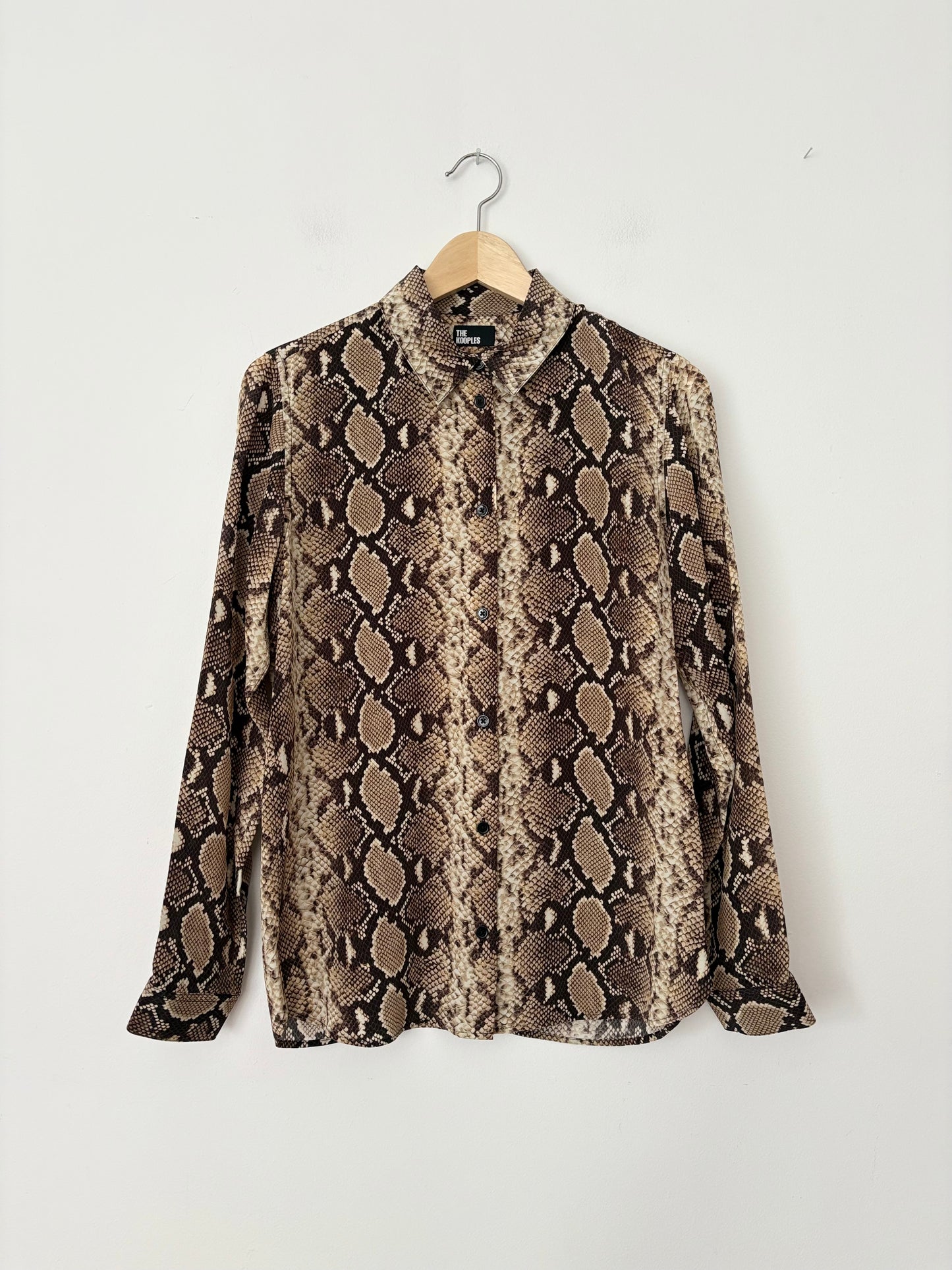 The kooples silk python button up shirt S/M