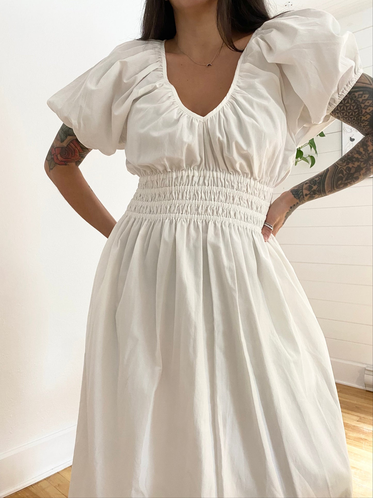 Faithfull the brand silk blend Teatro midi dress L/XL