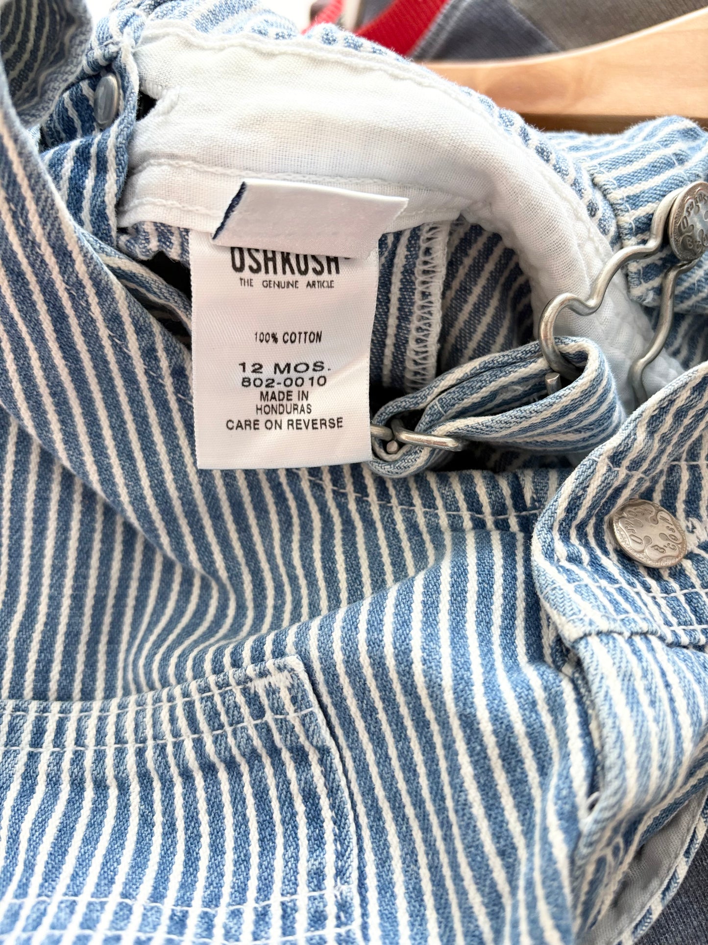 Vintage oshkosh stripe overalls 12 months