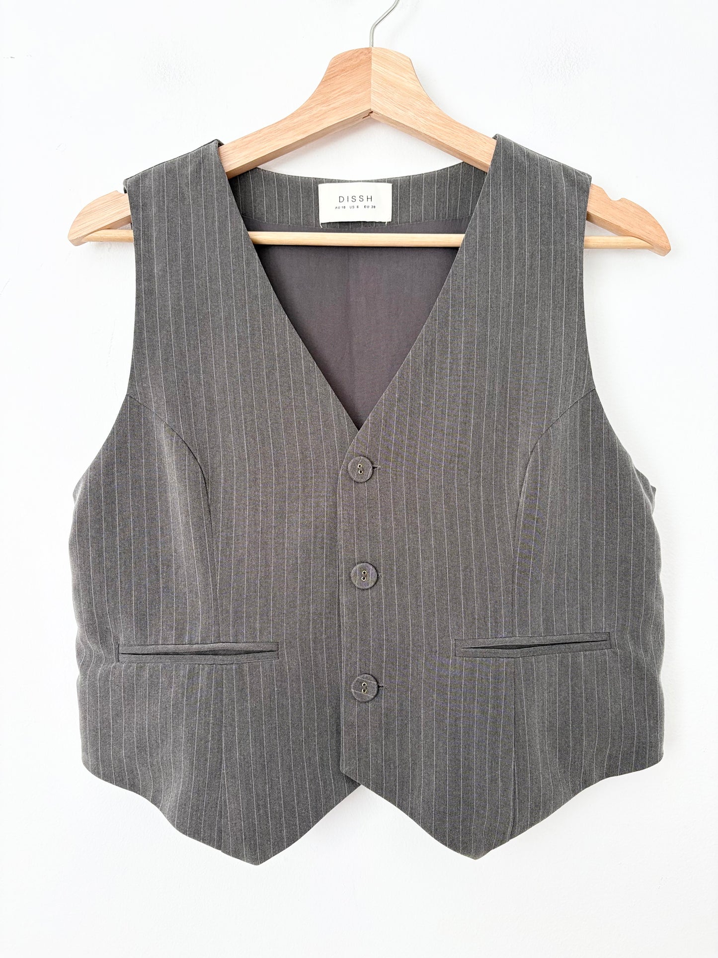 DISSH Diego grey pinstripe vest Medium