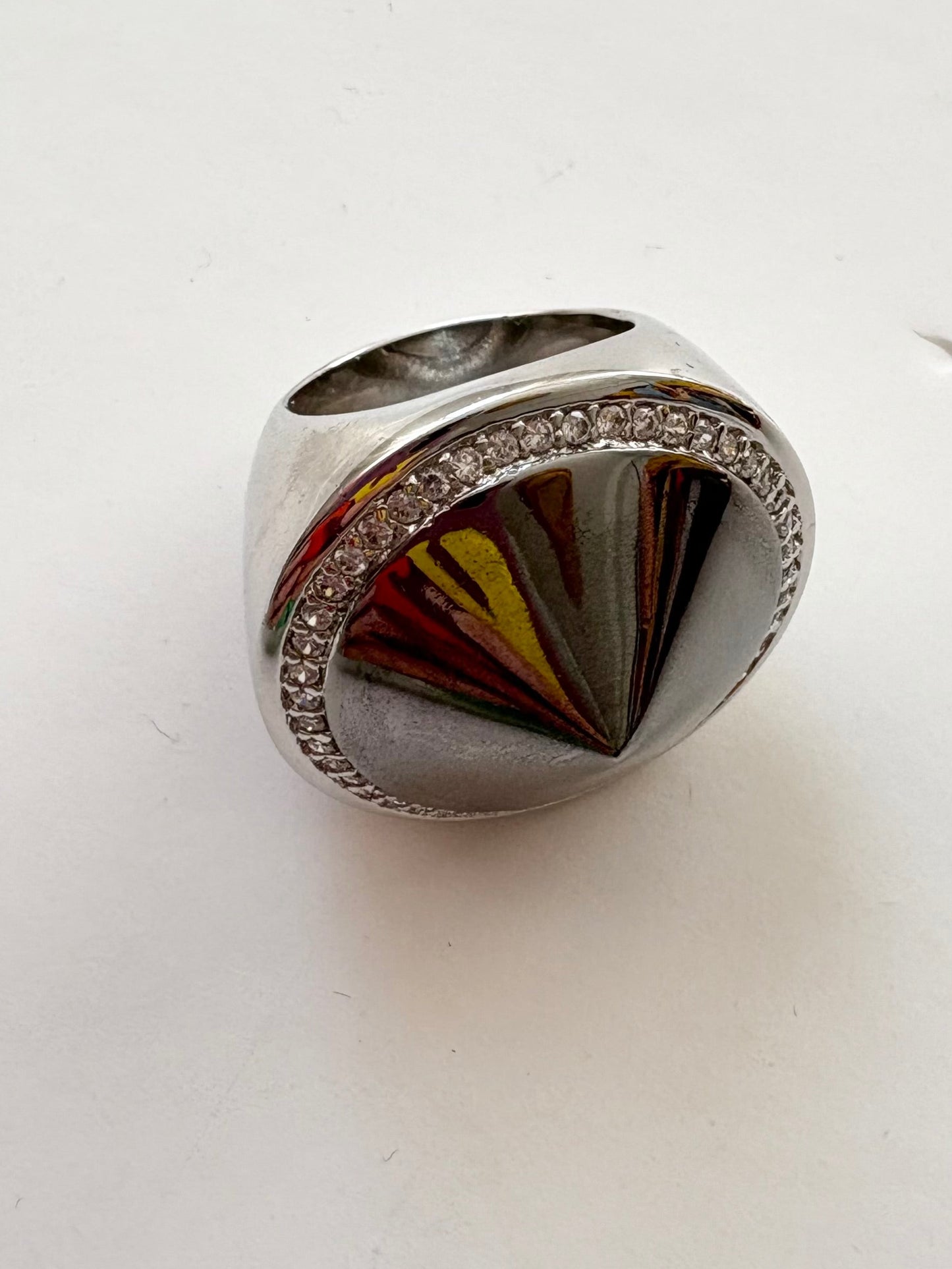Noir NYC pave cone pyramid ring
