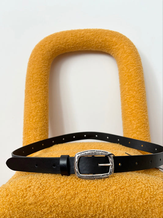 The kooples engraved buckle leather belt XS-Large
