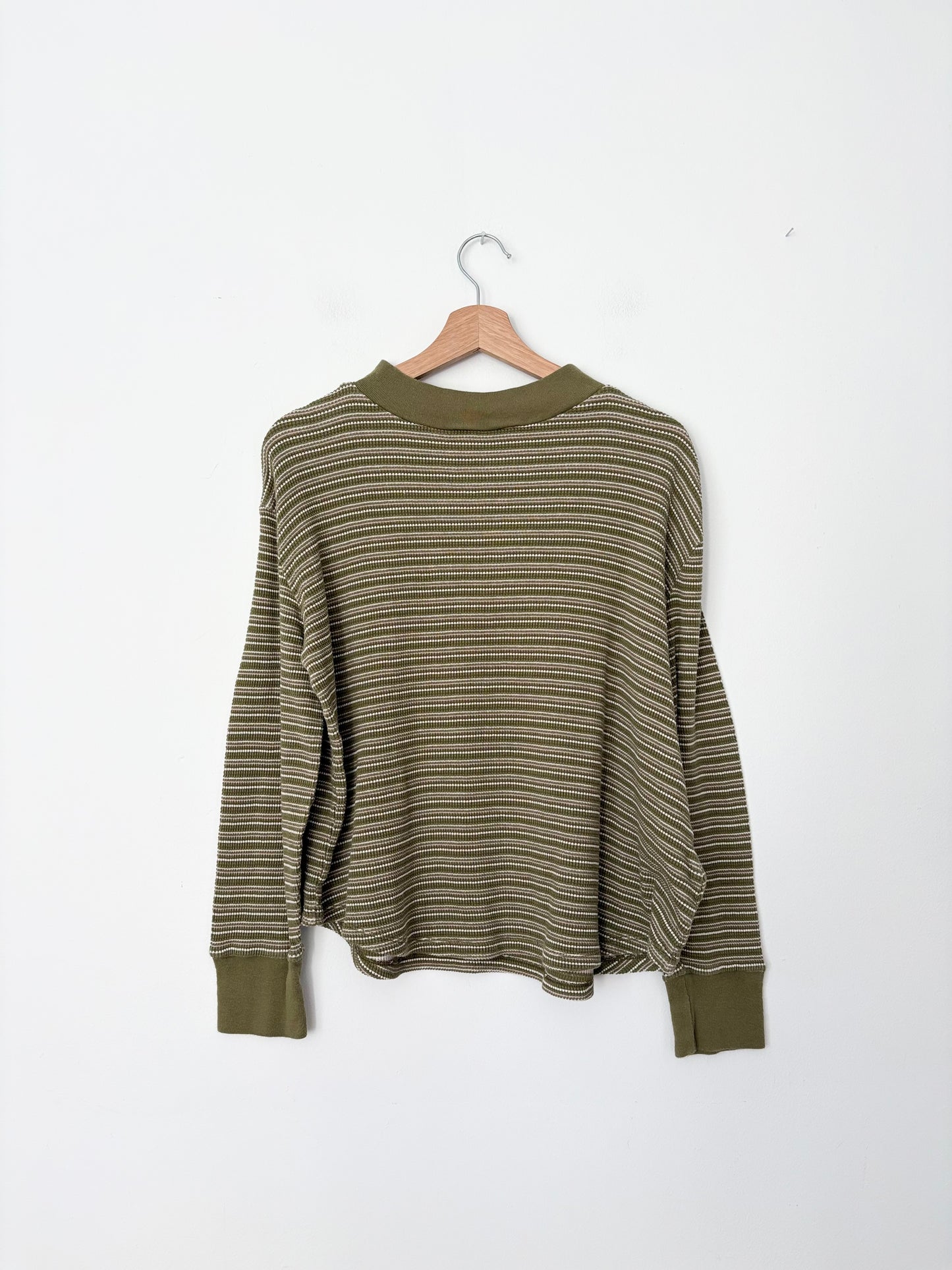 Madewell mockneck waffle sweatshirt Small