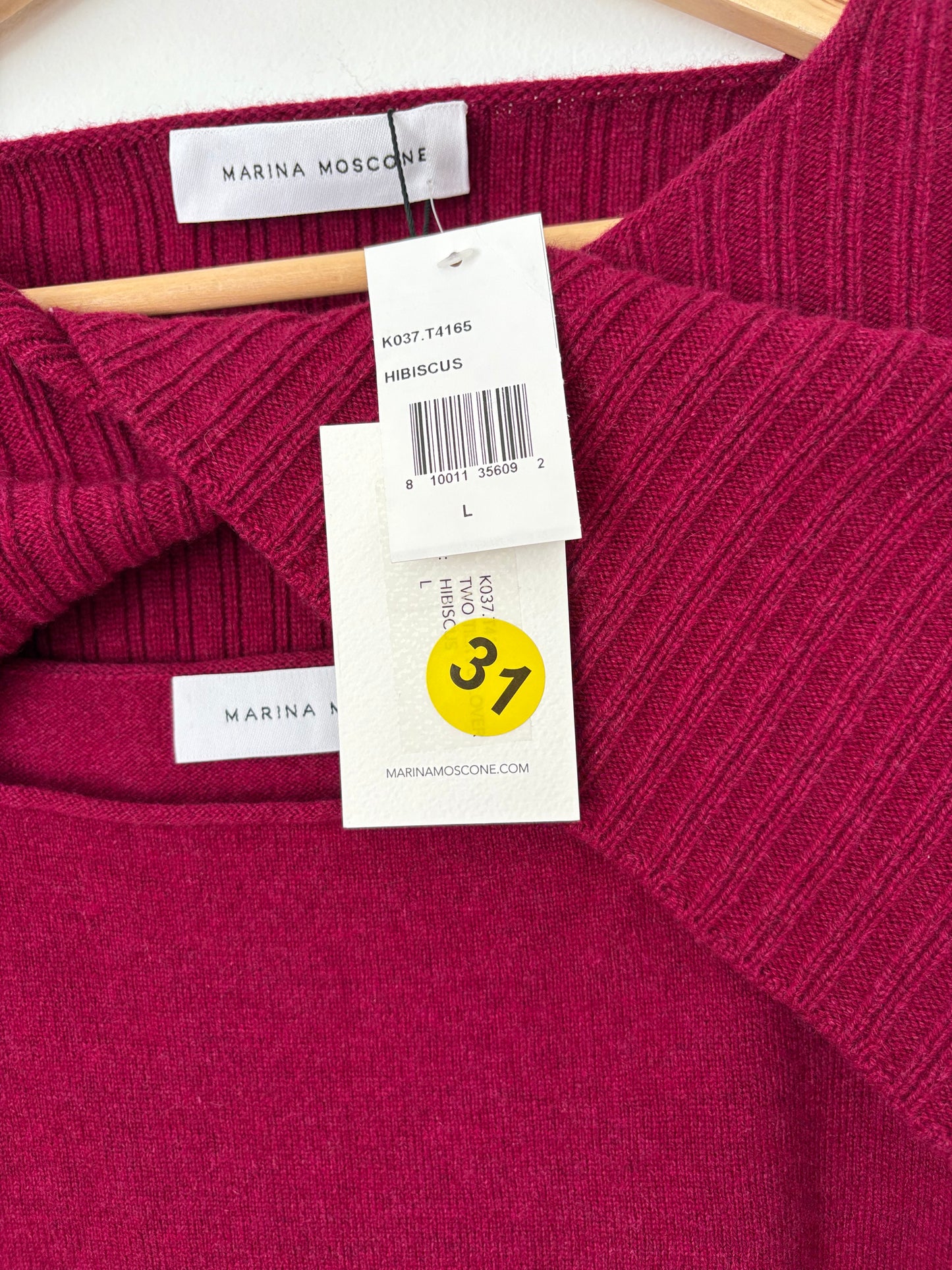 Marina Moscone cashmere two tier twisted sweater Large