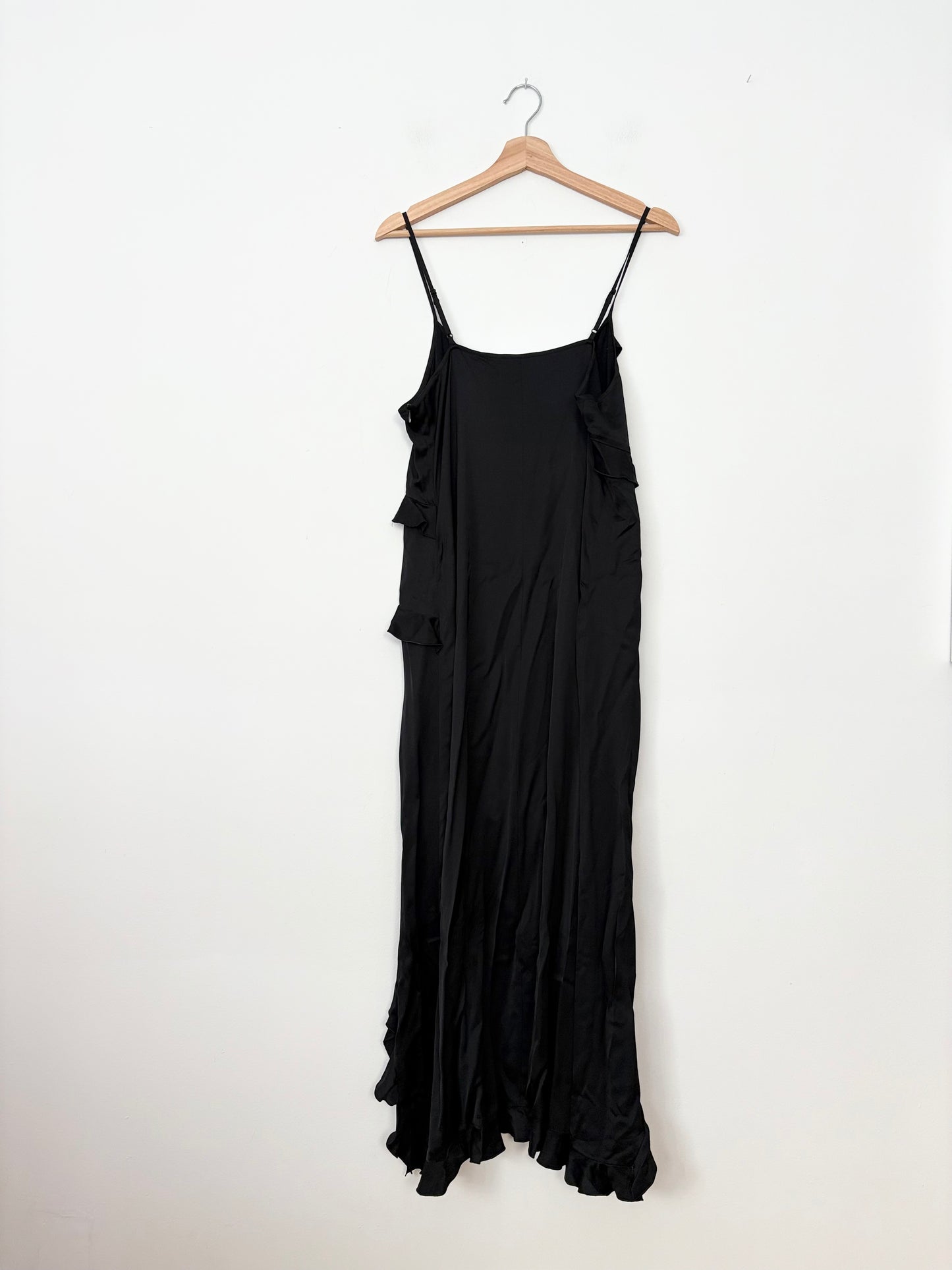 The Kooples ruffled asymmetric woven midi dress M/L