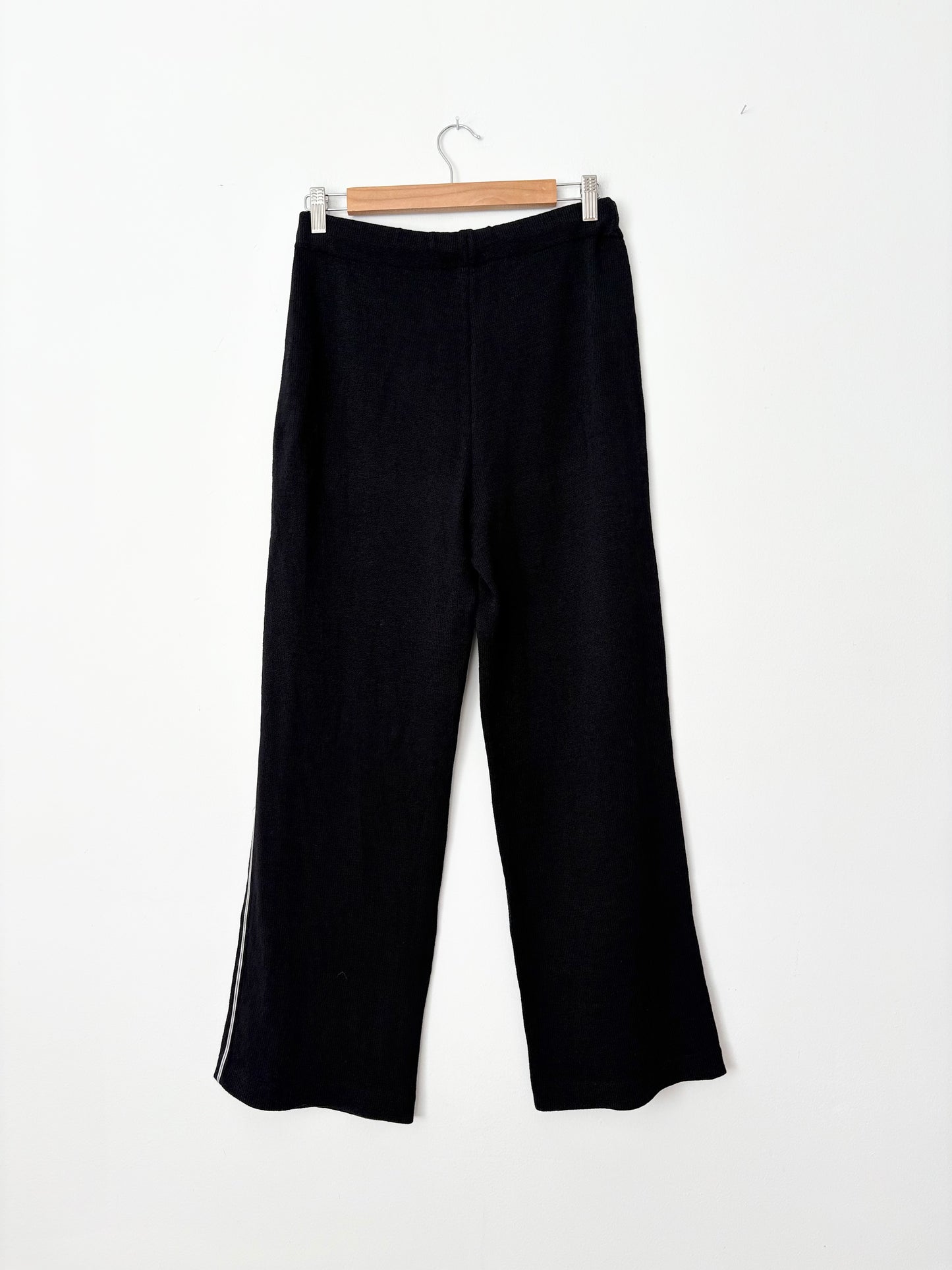 Pantalon en tricot de laine à rayures latérales St John S/M