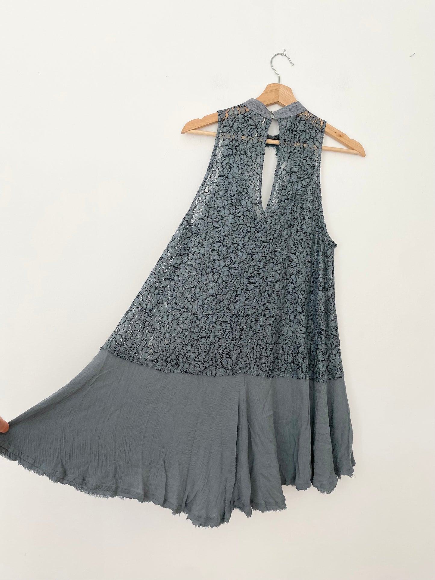 Free People sheer lace high neck dress Medium
