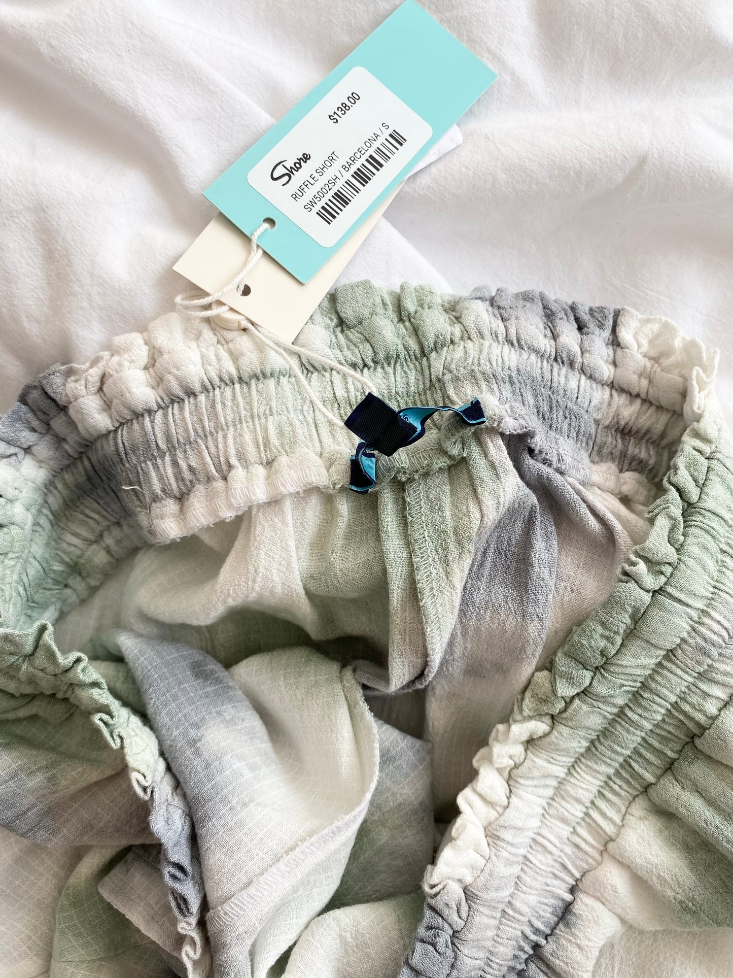SHORE tie dye ruffle shorts S/M